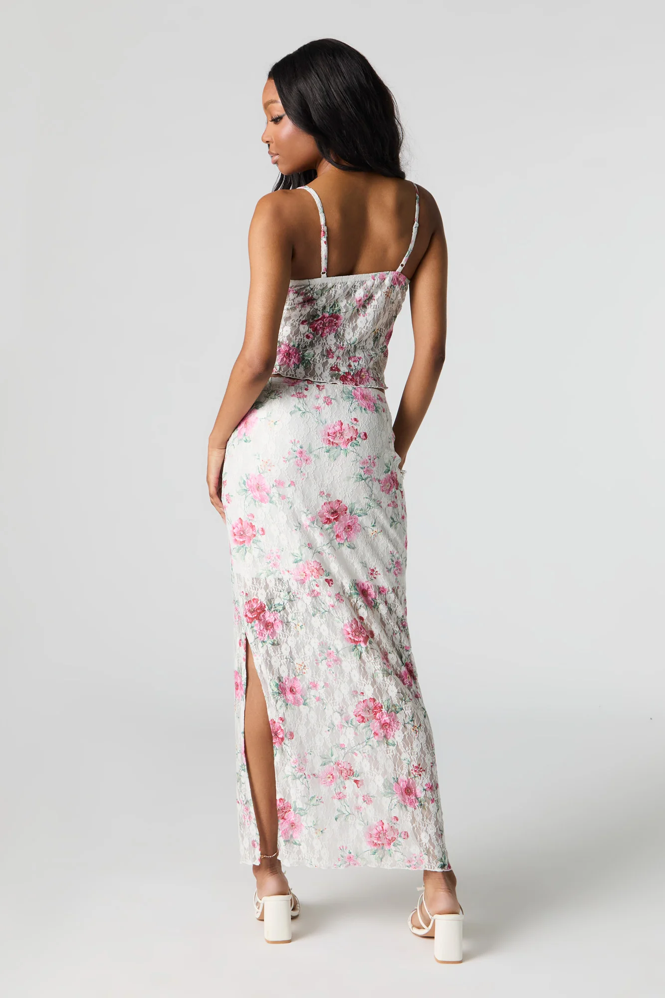 Floral Lace Maxi Skirt - Image 3
