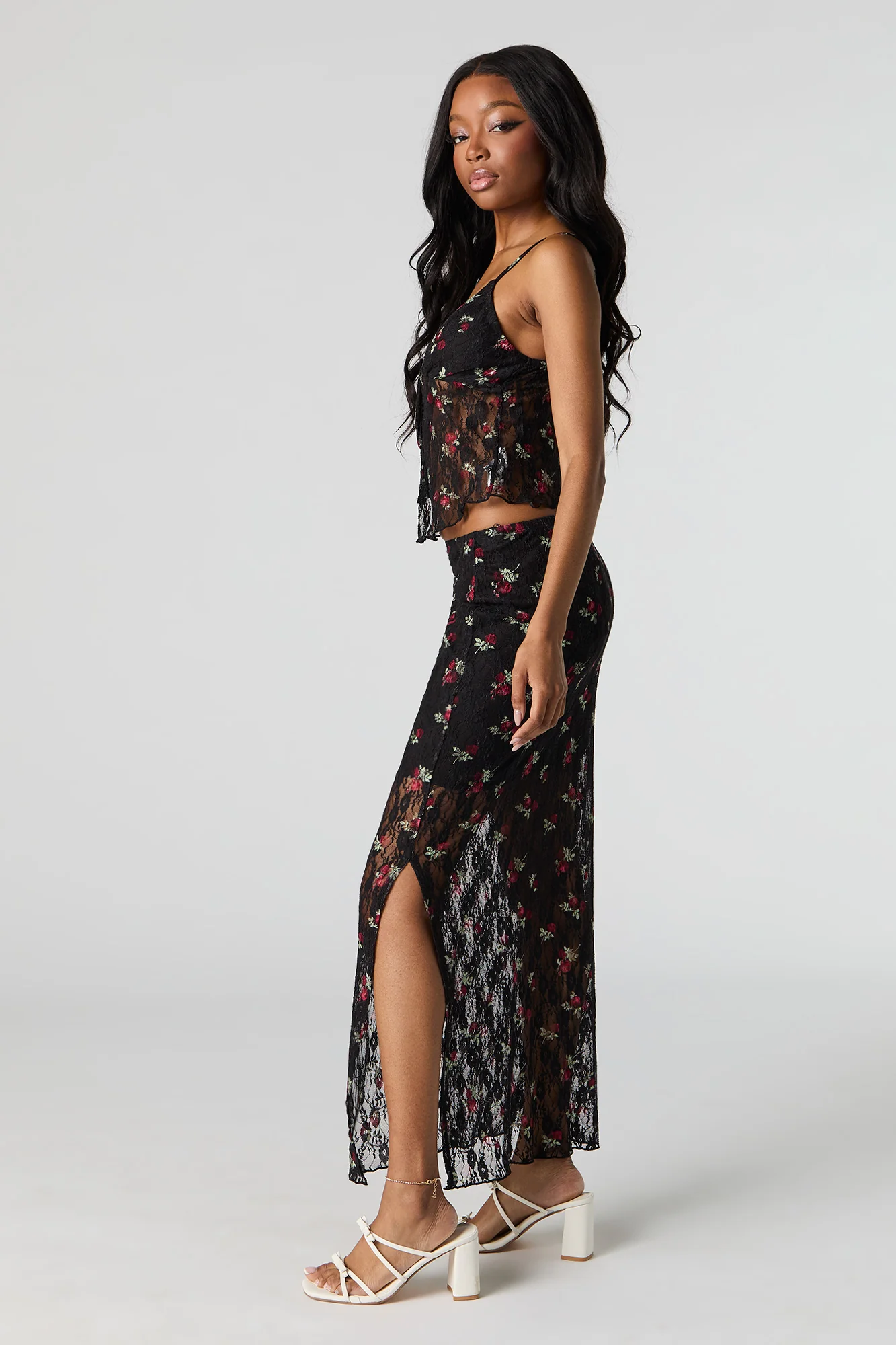Floral Lace Maxi Skirt - Image 5
