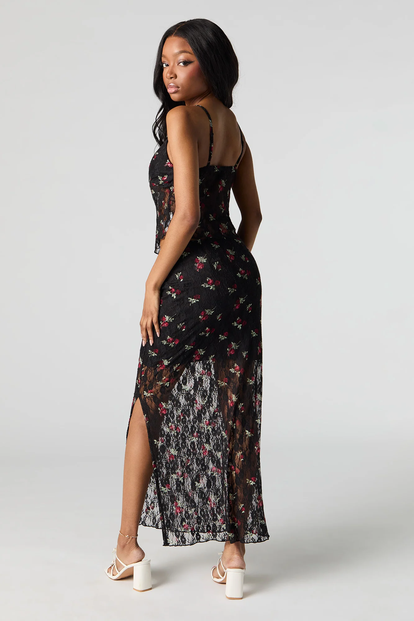 Jupe maxi en dentelle fleurie - Image 6