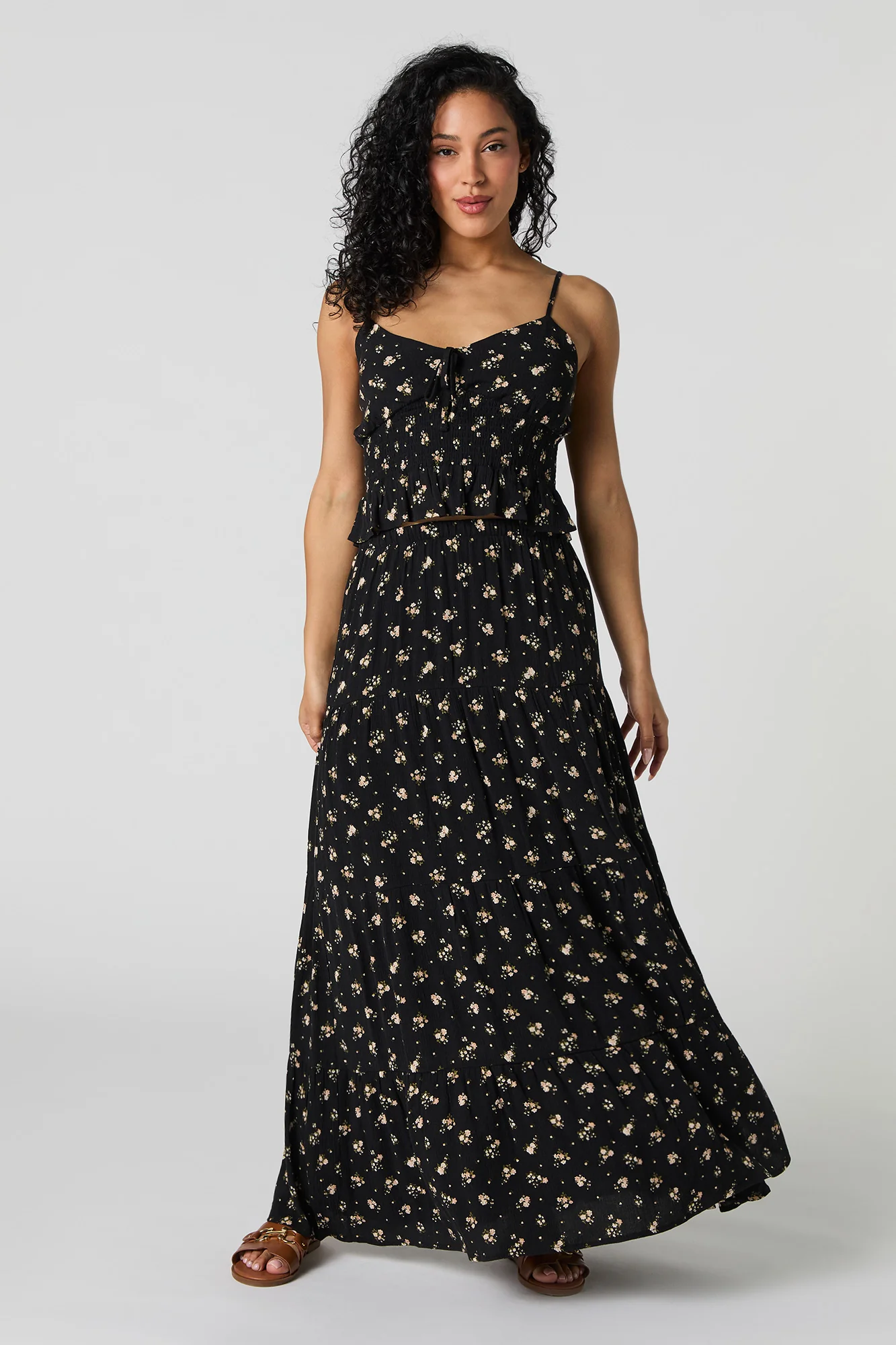 Floral Tiered Slit Maxi Skirt - Image 6