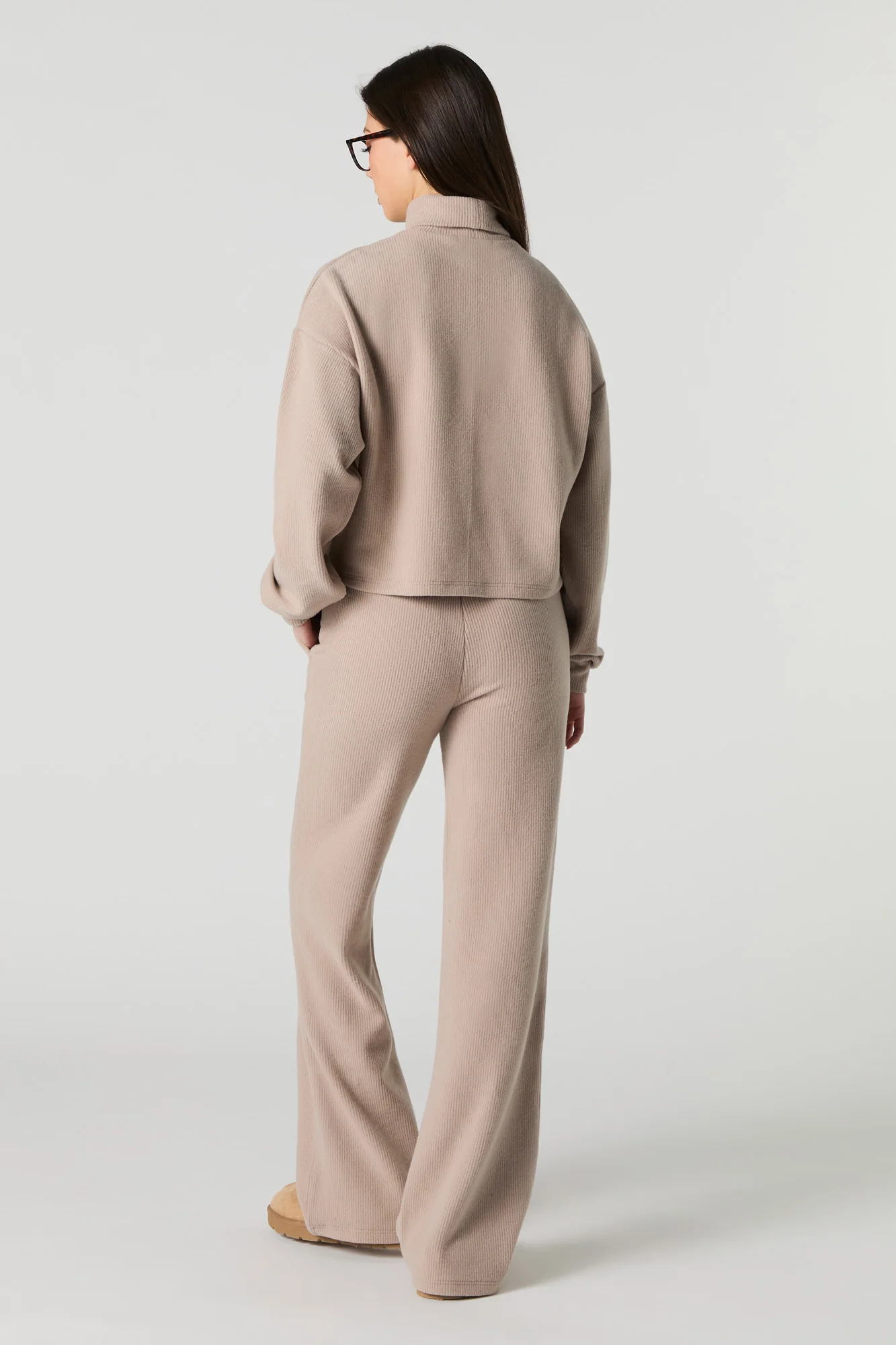 Pantalon en tricot côtelé et jambe large - Image 13