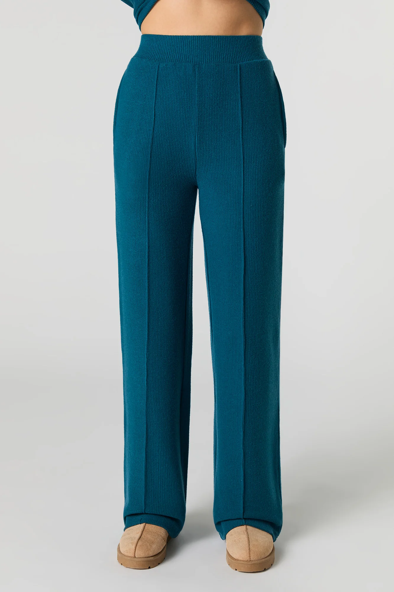 Pantalon en tricot côtelé et jambe large - Image 14