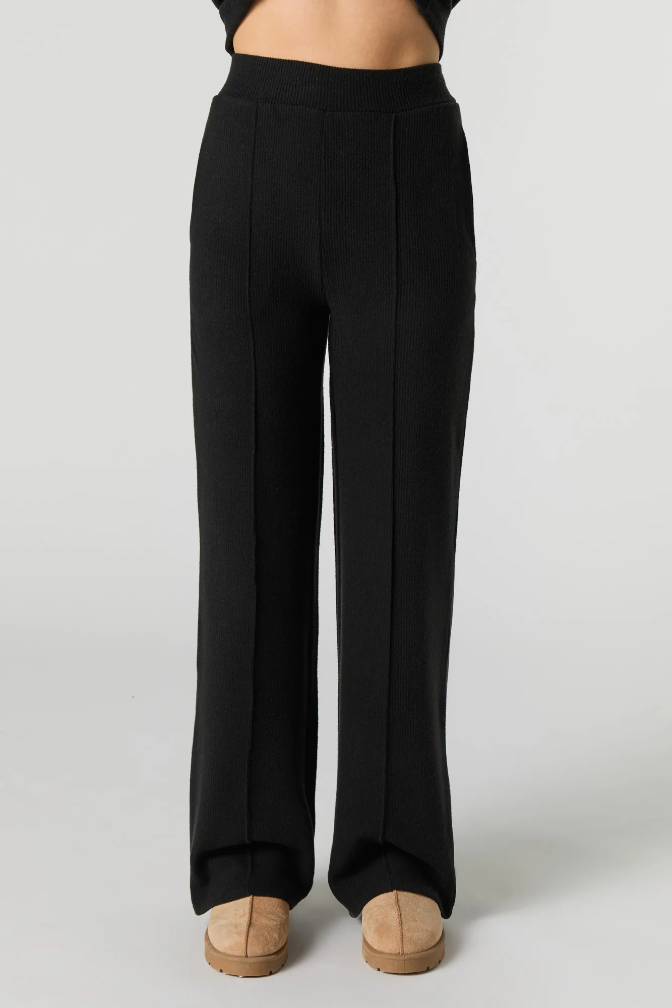 Pantalon en tricot côtelé et jambe large - Image 3
