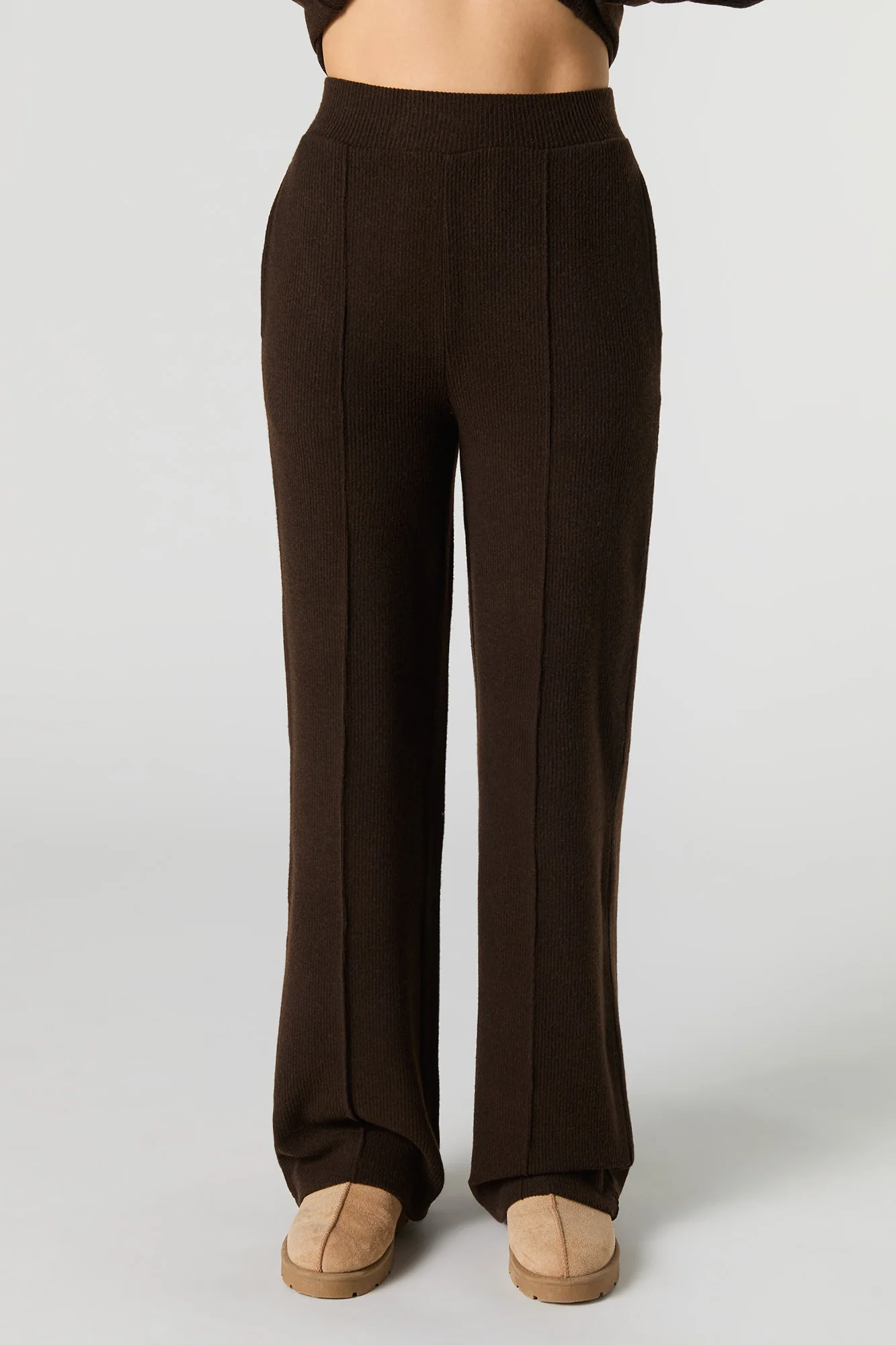 Pantalon en tricot côtelé et jambe large - Image 9