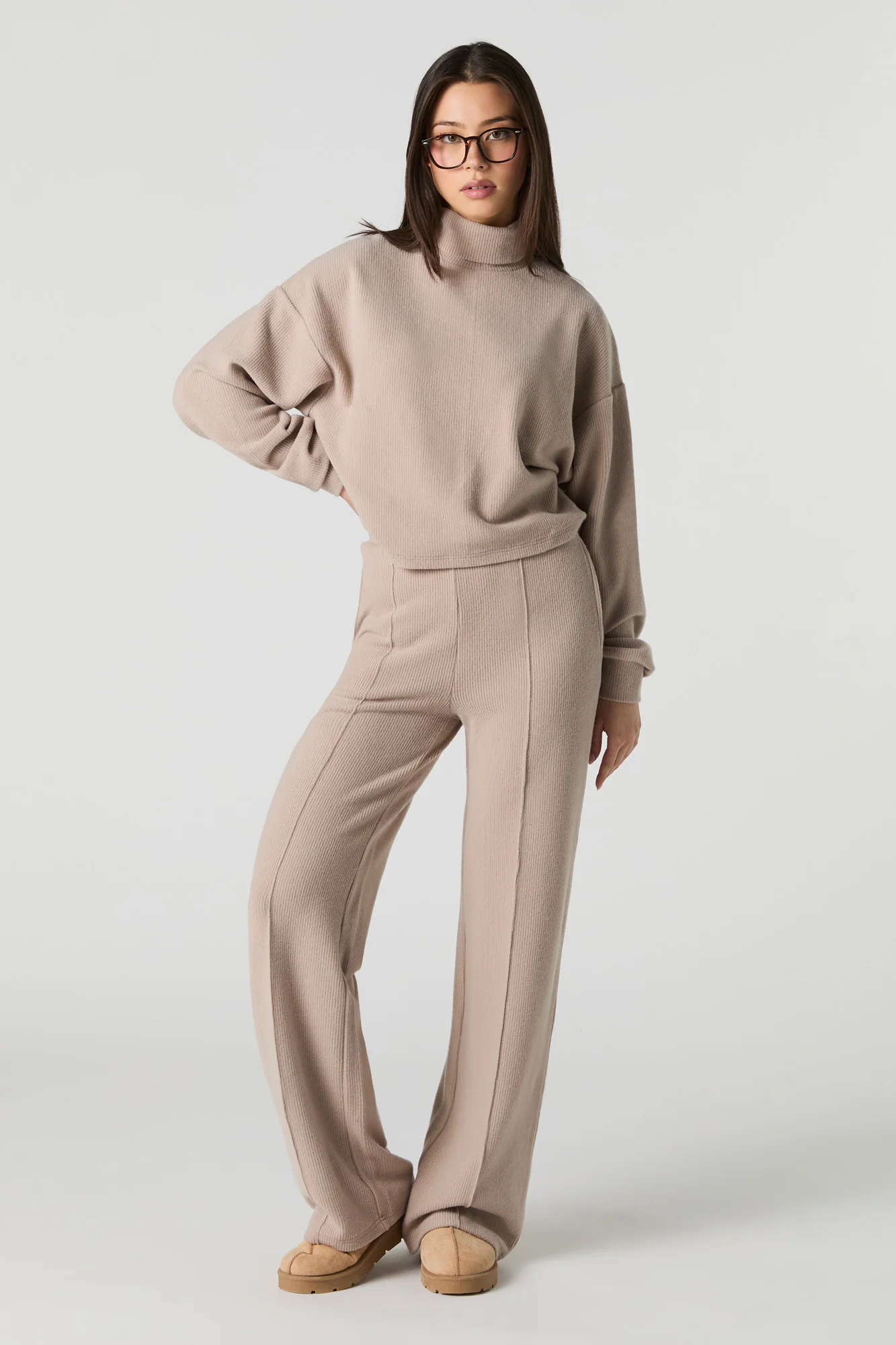Ribbed Knit Wide Leg Pant - Image 14