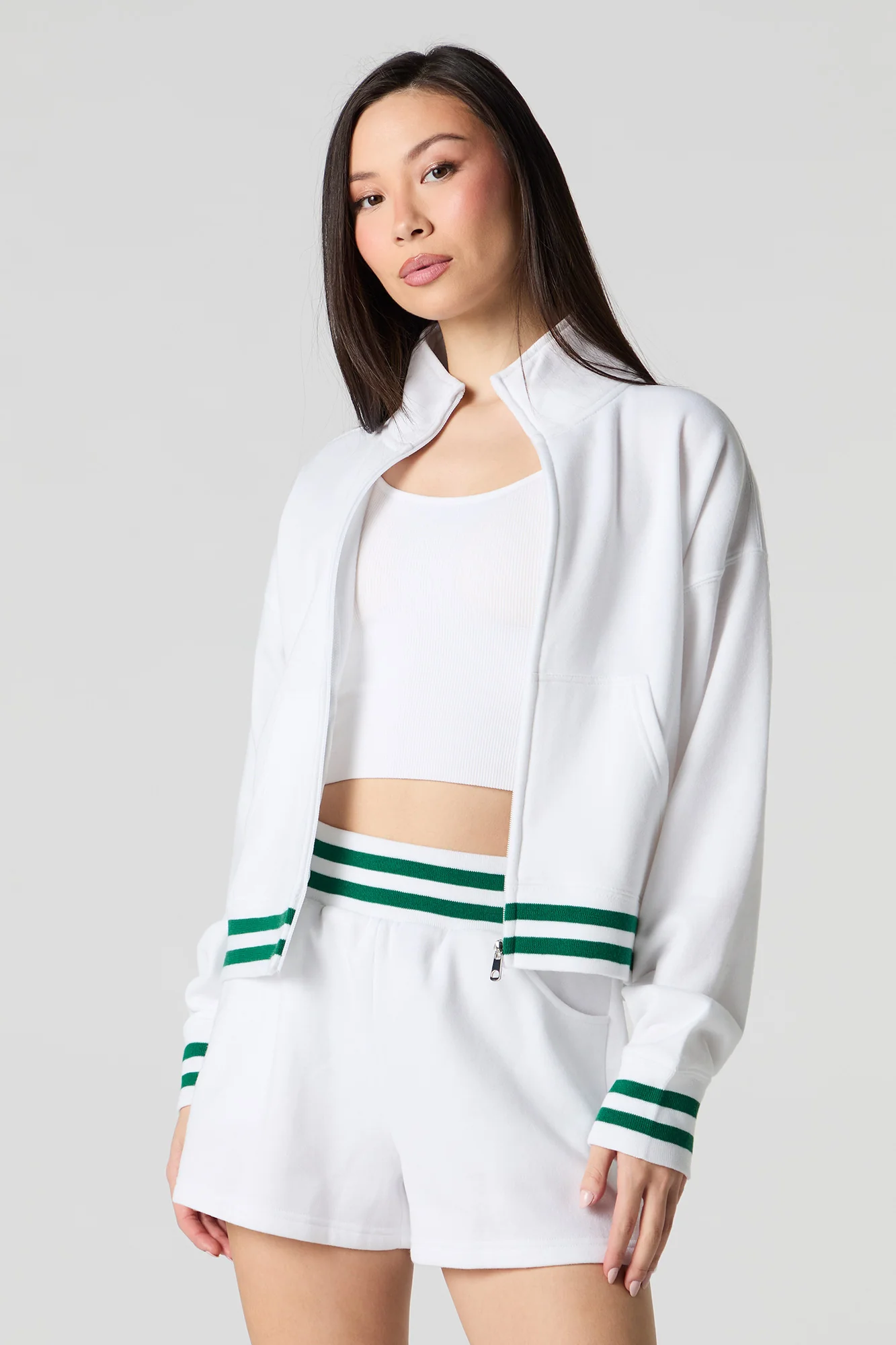 Active Striped Waist Fleece Short - Image 7