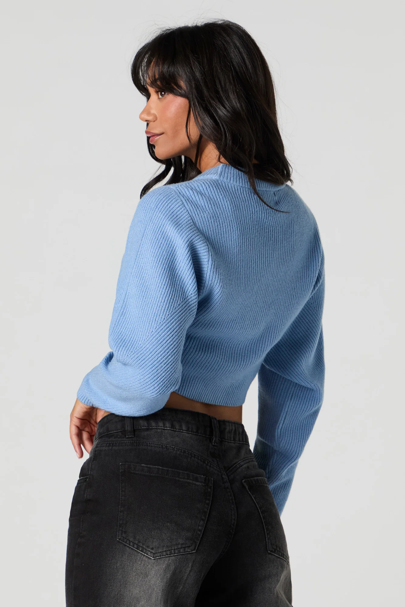 Ribbed Knit Cropped Cardigan - Image 11
