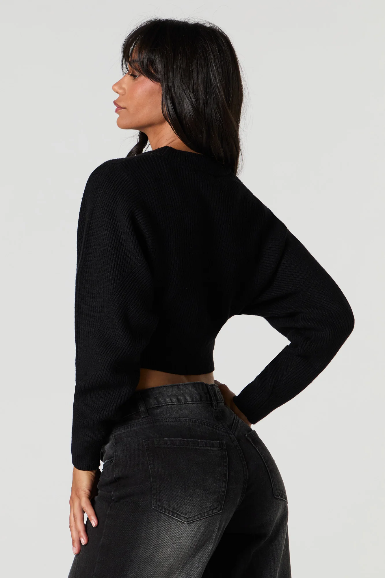 Ribbed Knit Cropped Cardigan - Image 5