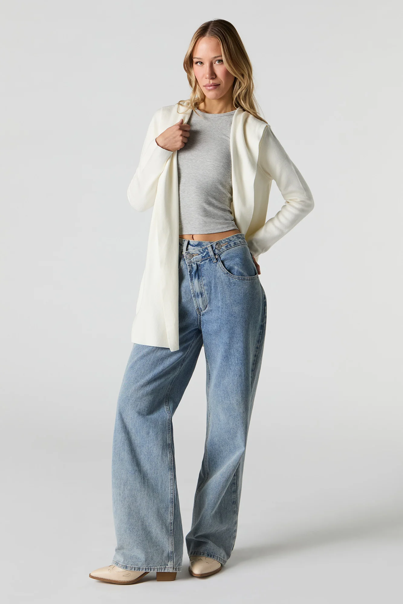 Open Front Hooded Longline Cardigan - Image 12