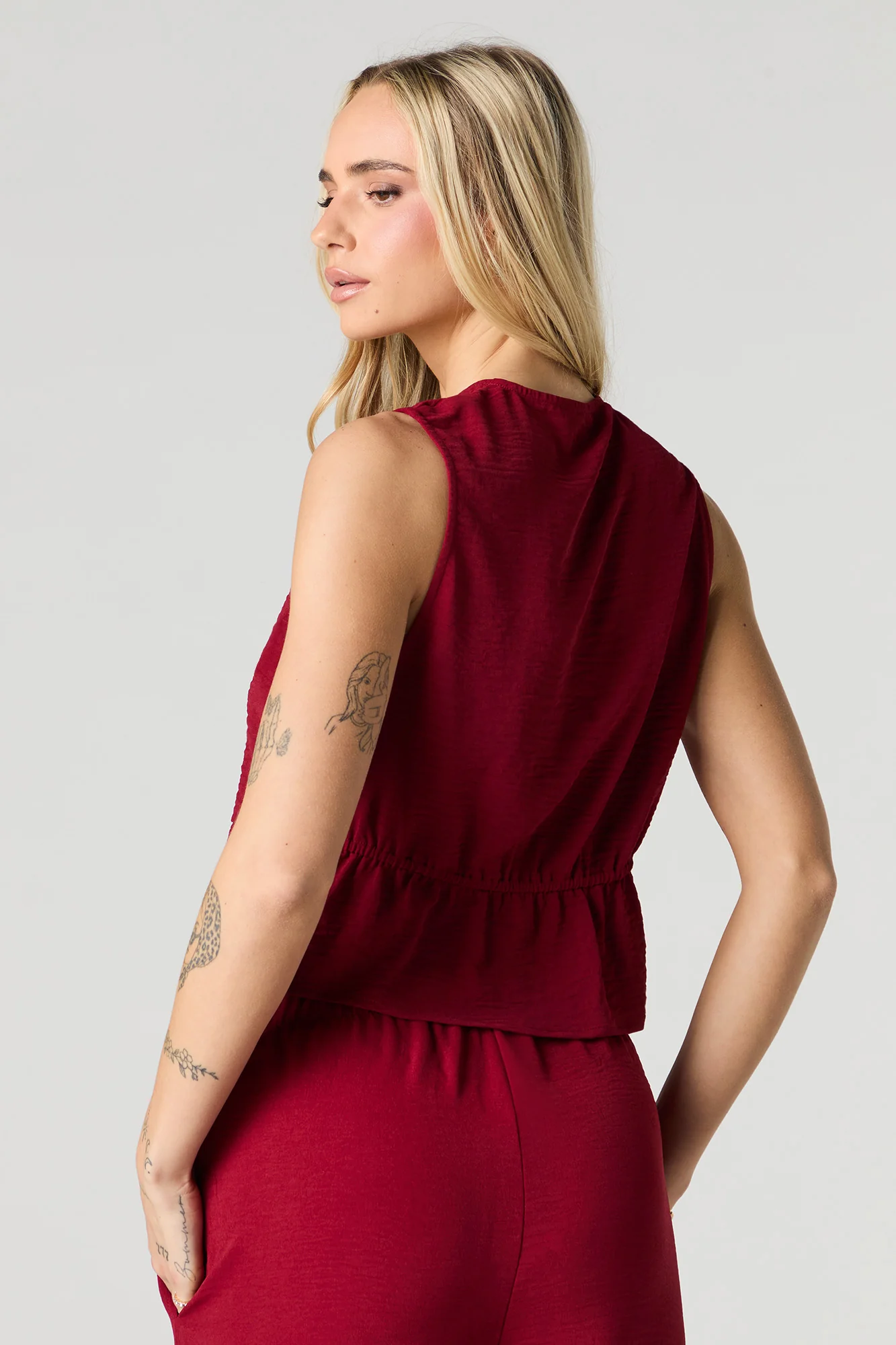 Tie Front Vest Tank - Image 2