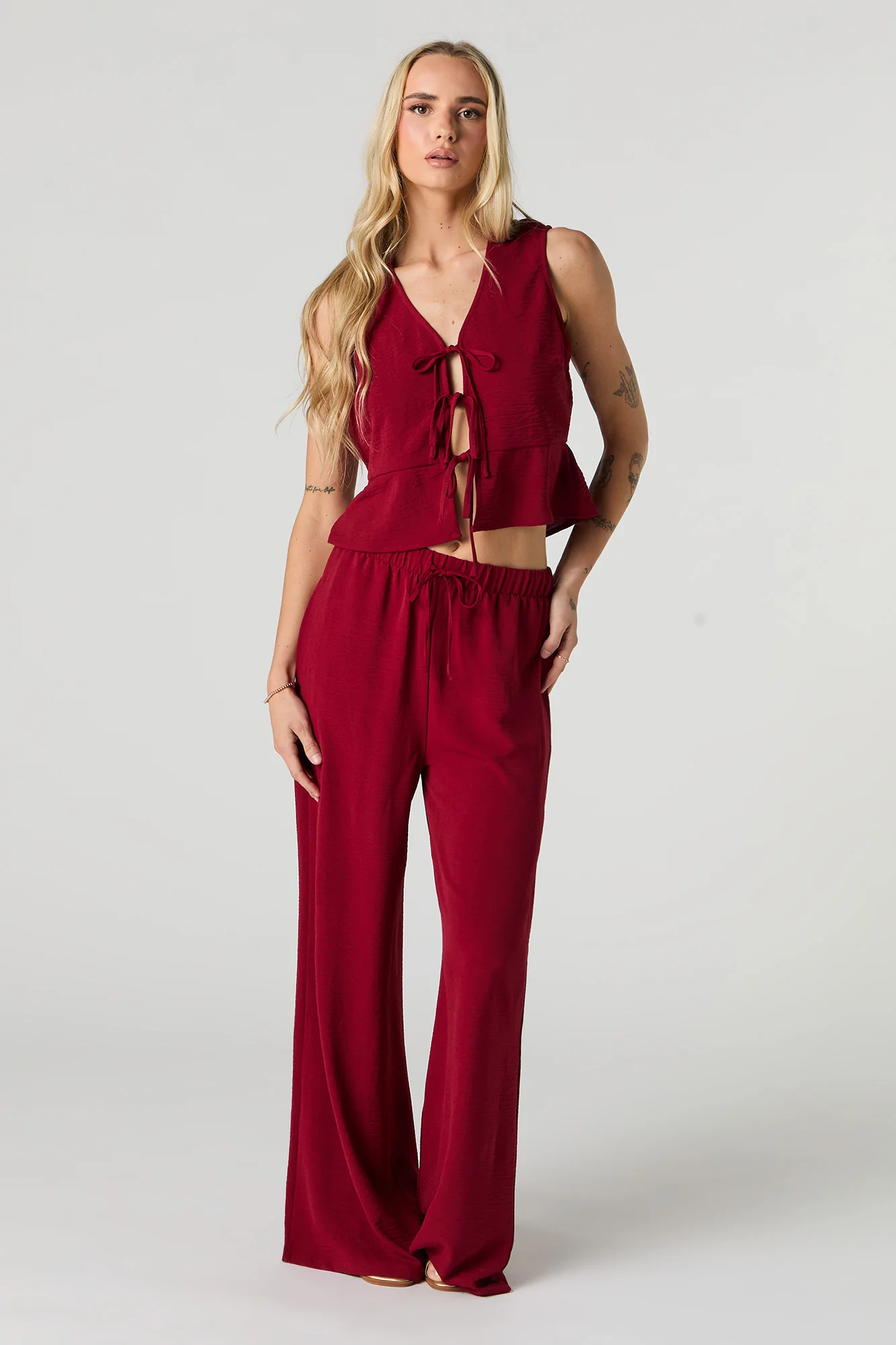 Tie Front Vest Tank - Image 3