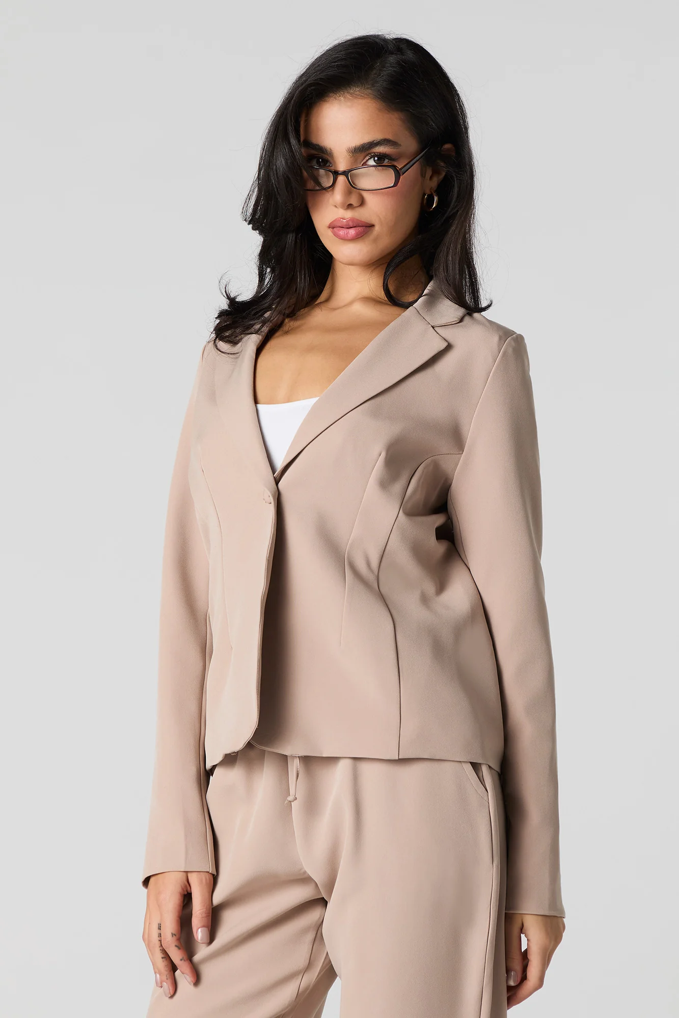Fitted One-Button Blazer - Image 7