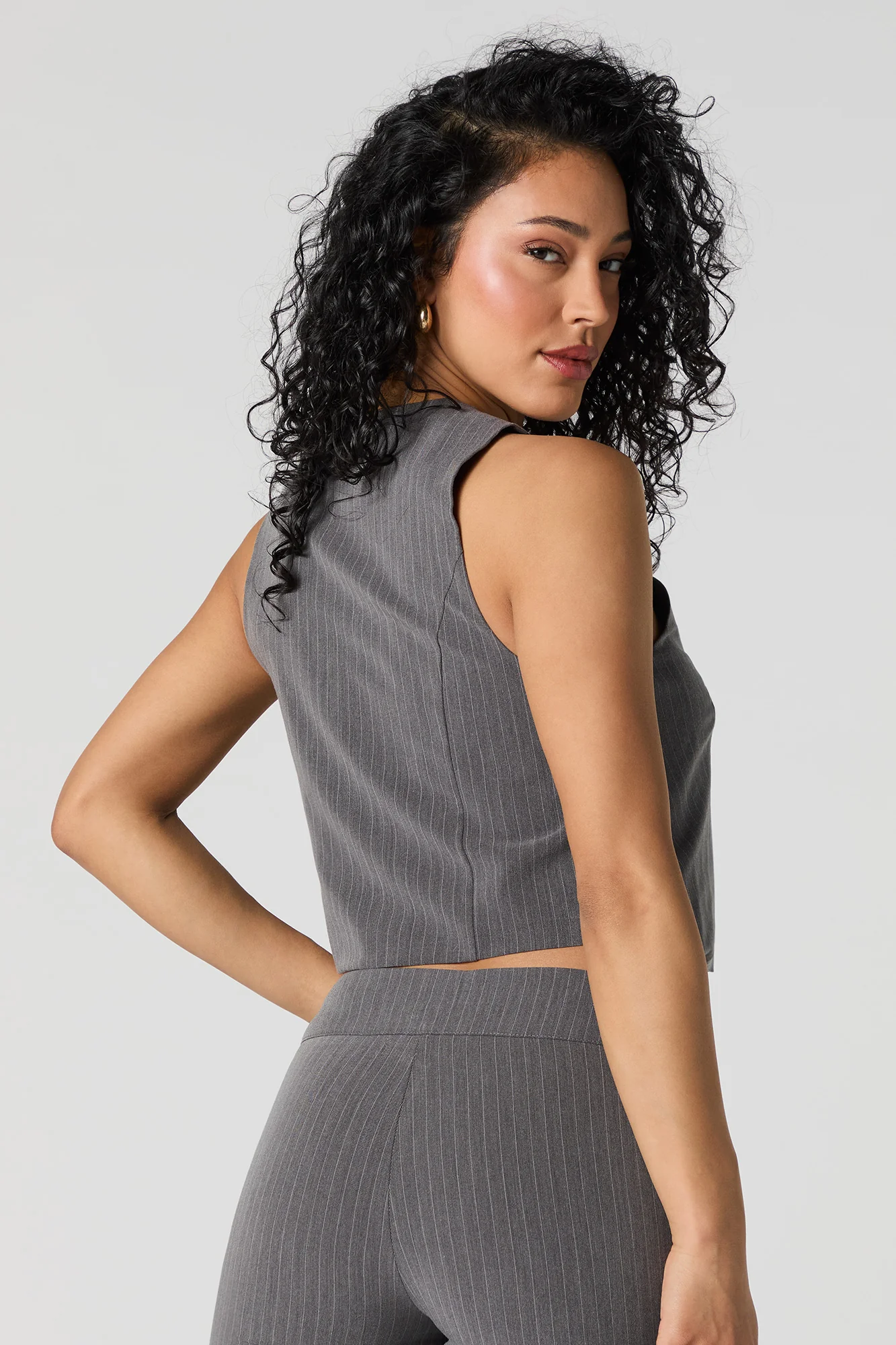 Veste à fines rayures avec attache - Image 5