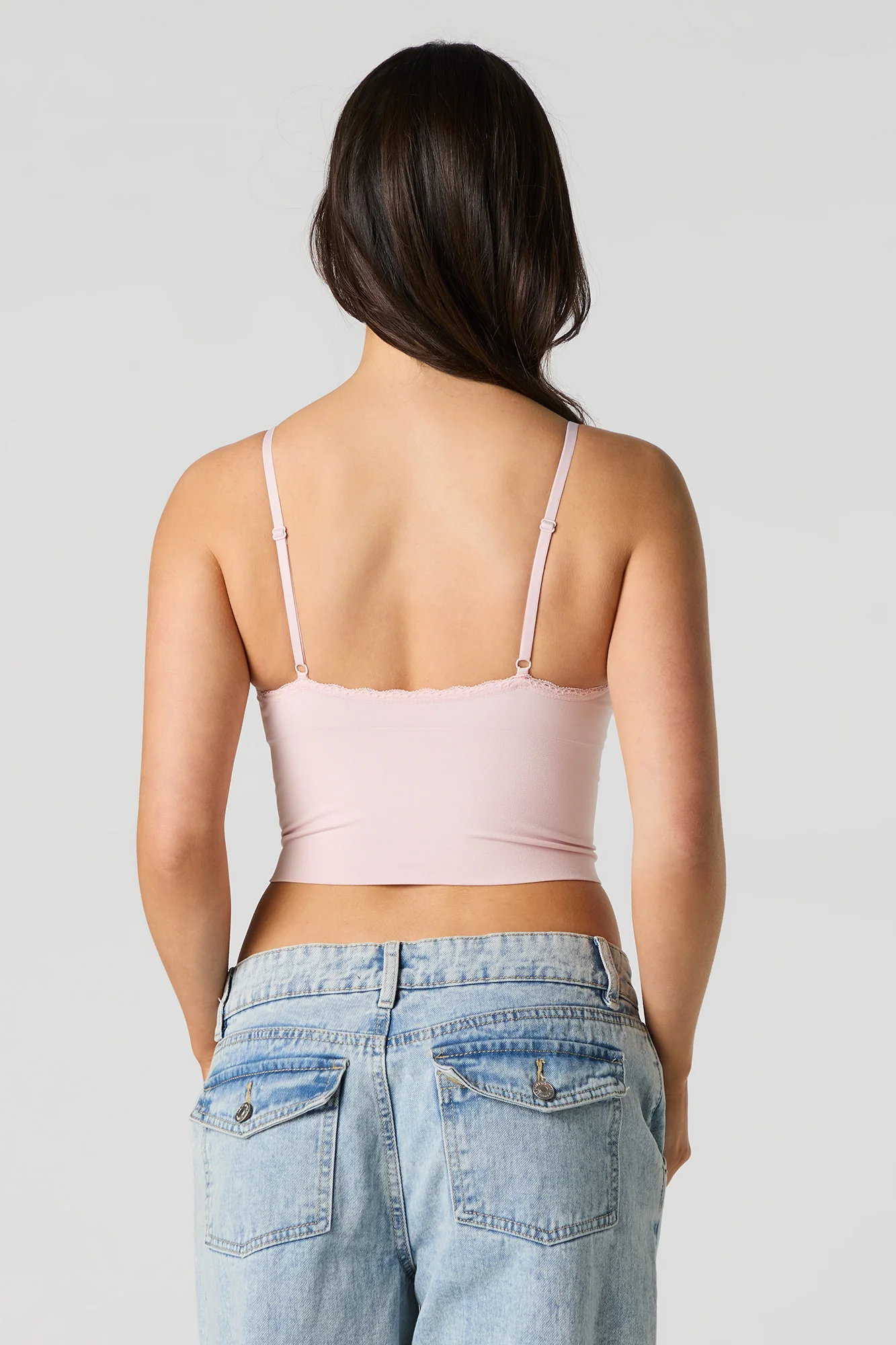 Camisole sans couture avec liséré de dentelle et encolure en V - Image 2