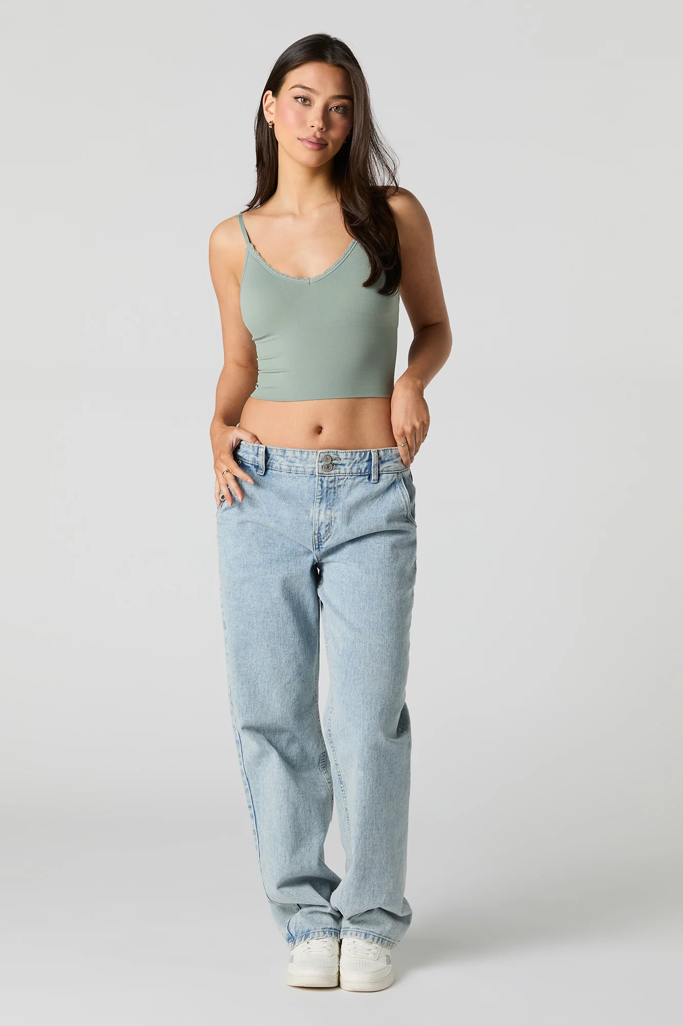 Seamless Lace Trim V-Neck Cami - Image 15