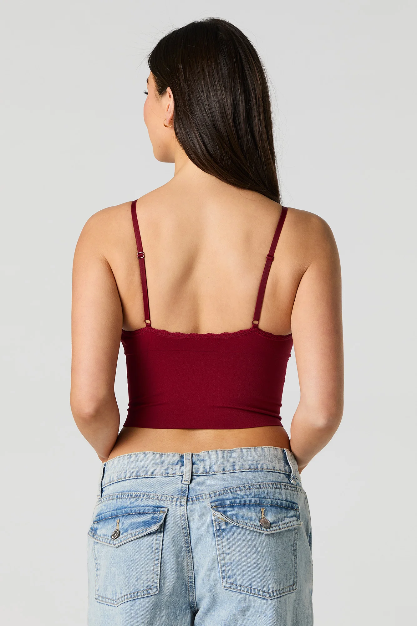 Seamless Lace Trim V-Neck Cami - Image 17