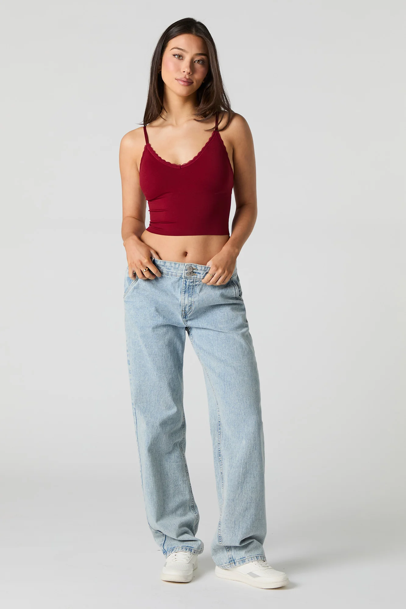 Seamless Lace Trim V-Neck Cami - Image 18