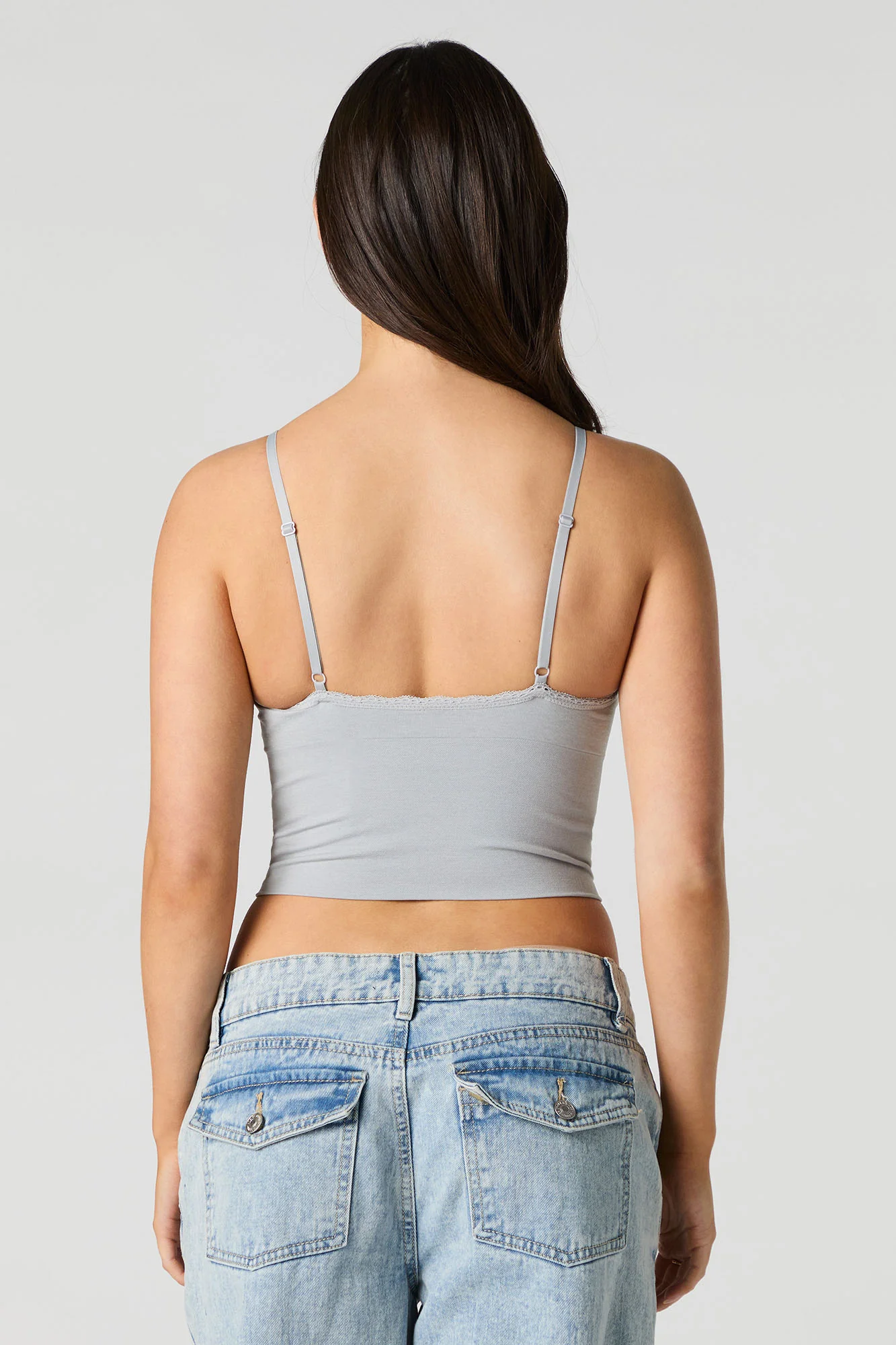 Seamless Lace Trim V-Neck Cami - Image 8