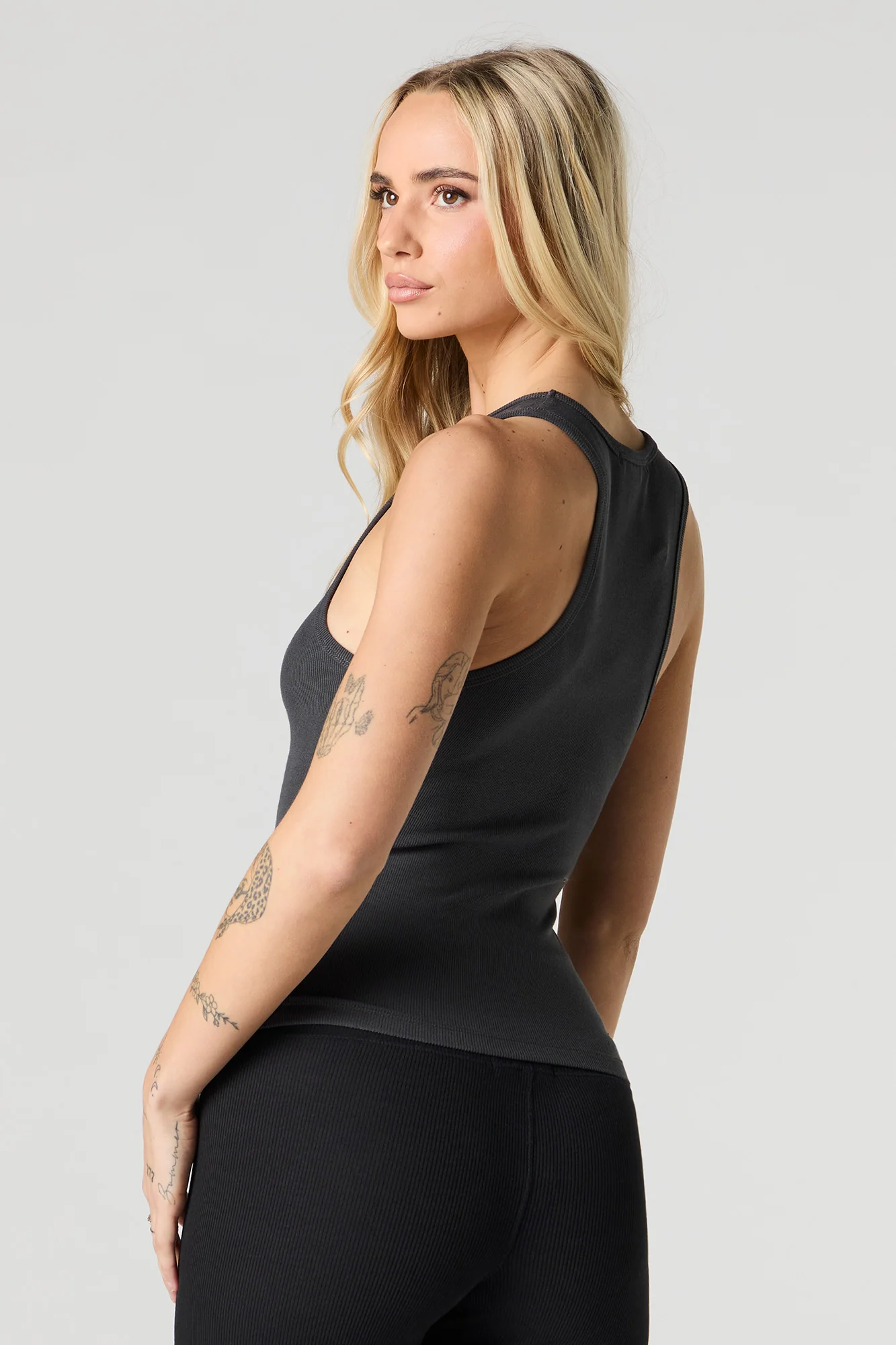 Ribbed Scoop Neck Racerback Tank - Image 14