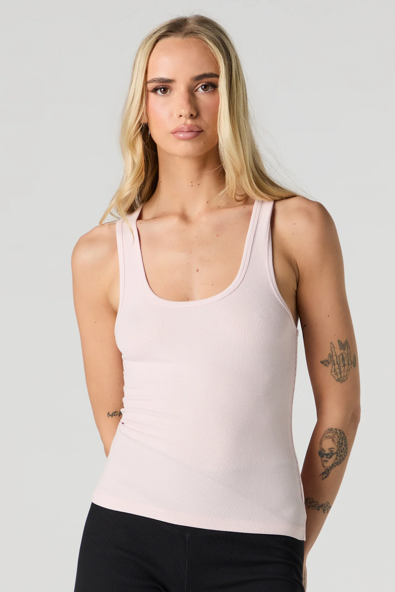 Ribbed Scoop Neck Racerback Tank - Image 16