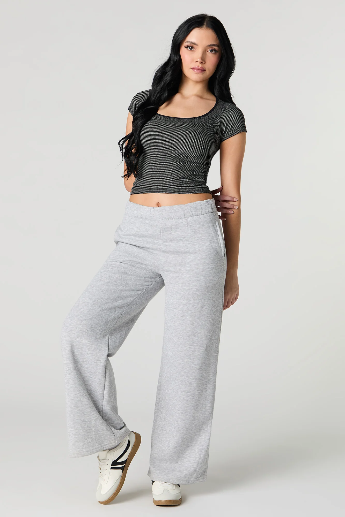 Seamless Ribbed Square Neck Baby Tee - Image 24