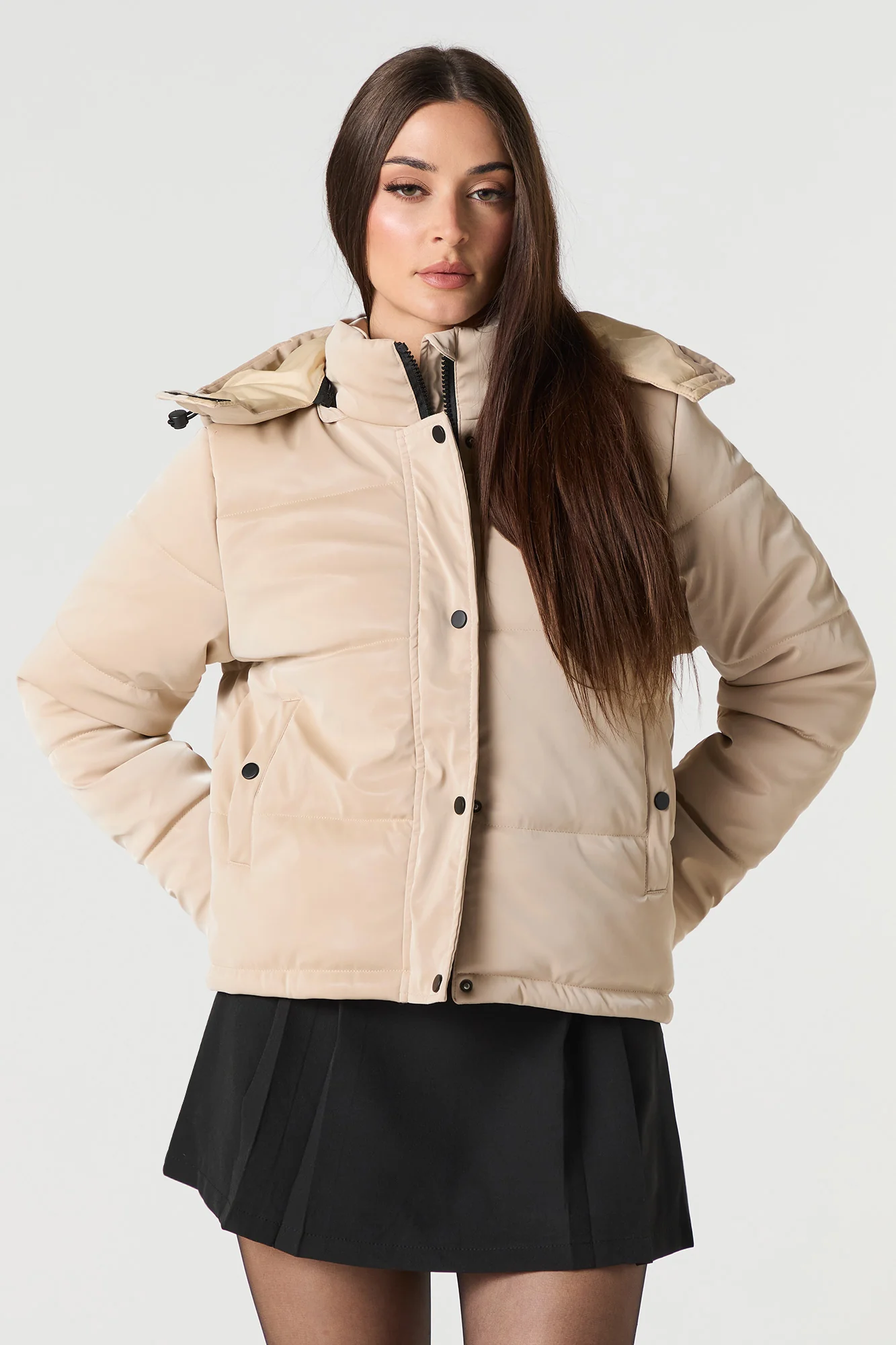 Blouson bouffant en similicuir luisant - Image 4