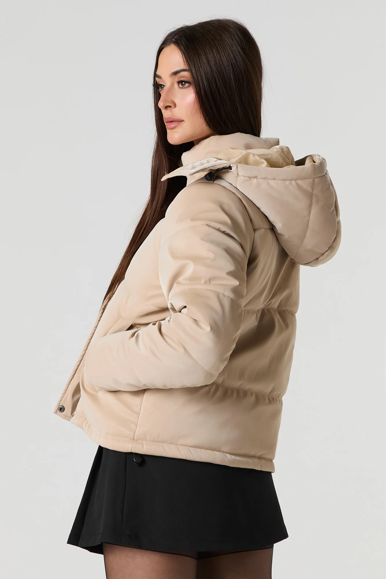 Blouson bouffant en similicuir luisant - Image 5