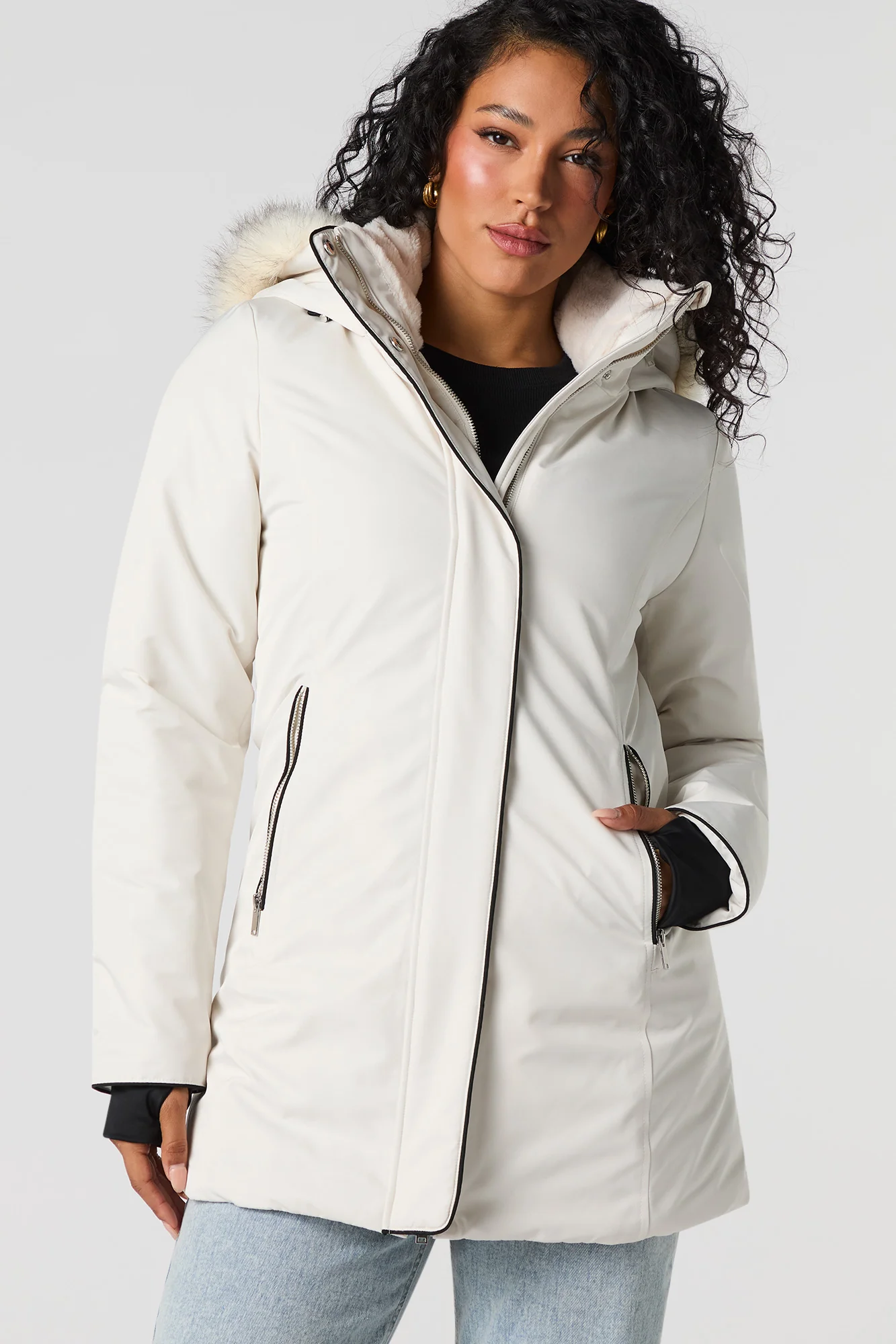Detachable Faux-Fur Hooded Parka - Image 9
