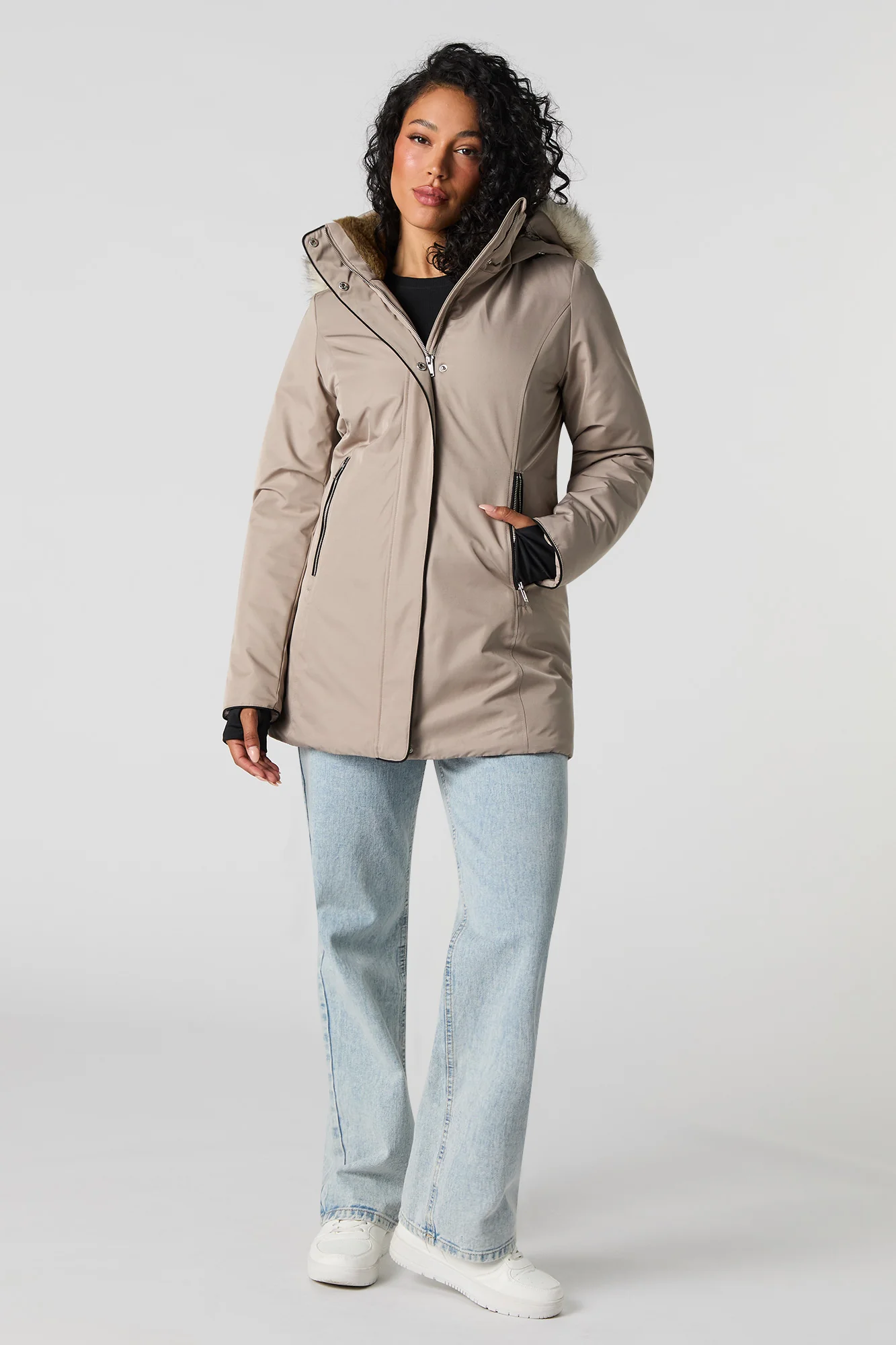 Parka à capuchon amovible en similifourrure - Image 15