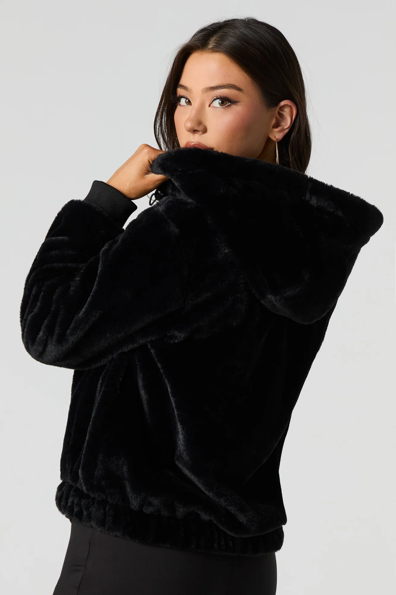 Faux Fur Hooded Jacket - Image 9