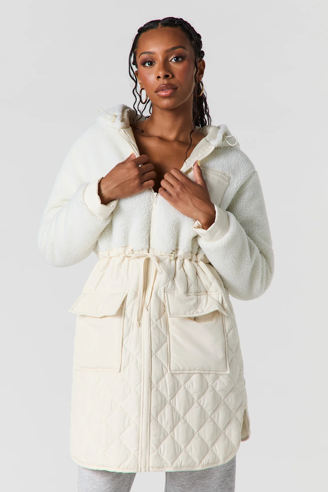 Blouson matelassé en Sherpa