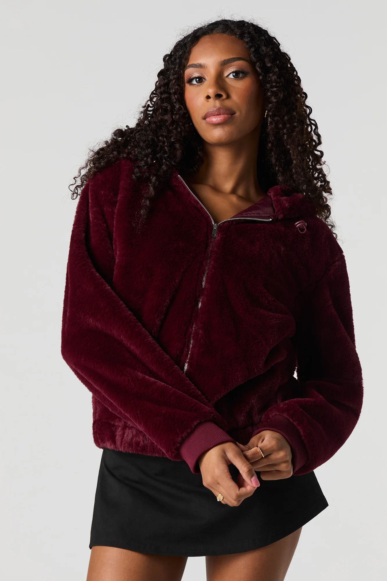 Faux Fur Zip-Up Jacket - Image 10