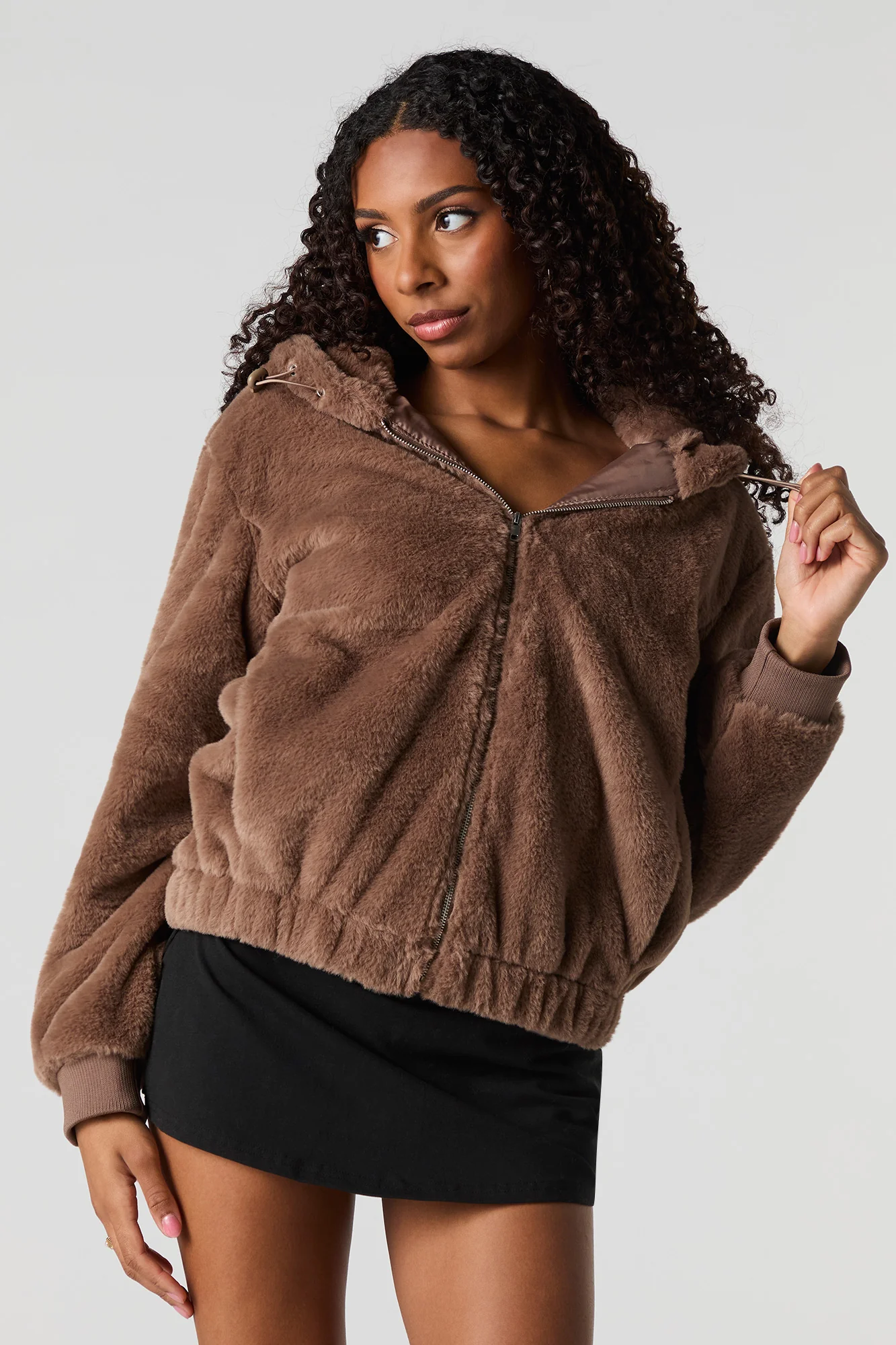 Faux Fur Zip-Up Jacket - Image 13