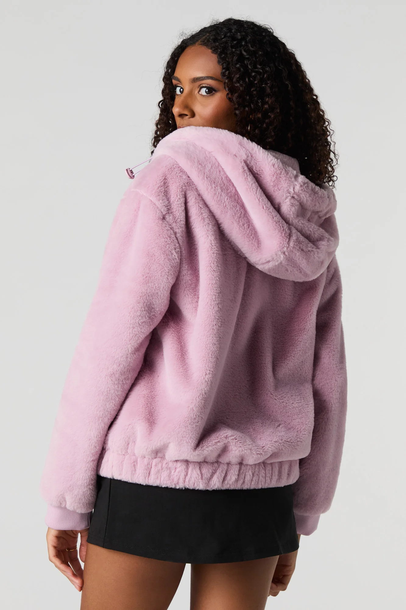 Faux Fur Zip-Up Jacket - Image 5