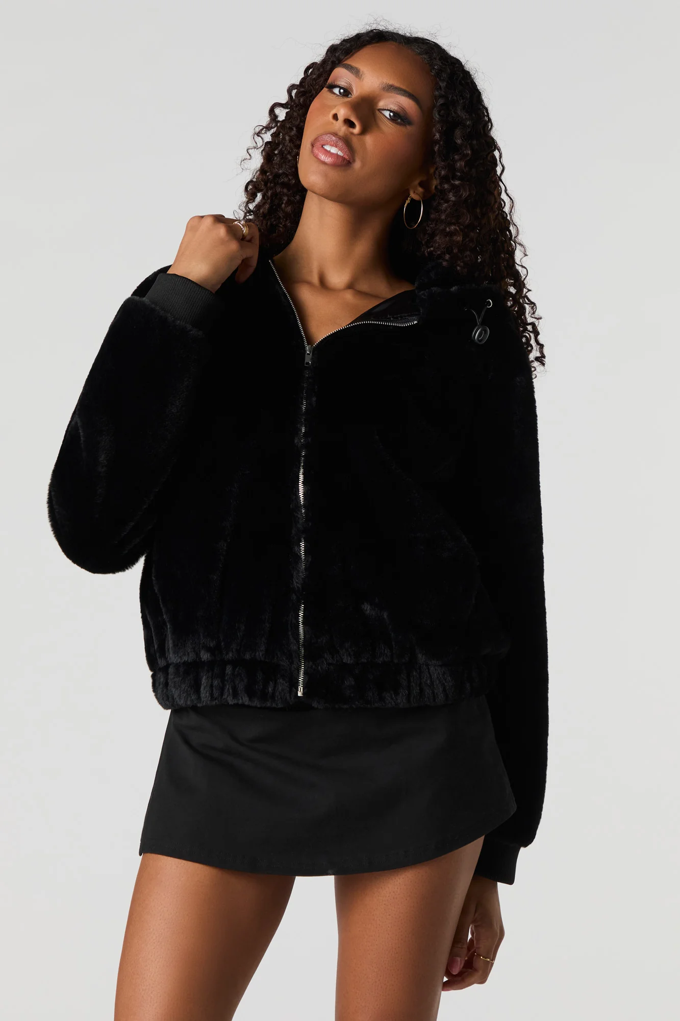 Faux Fur Zip-Up Jacket - Image 7