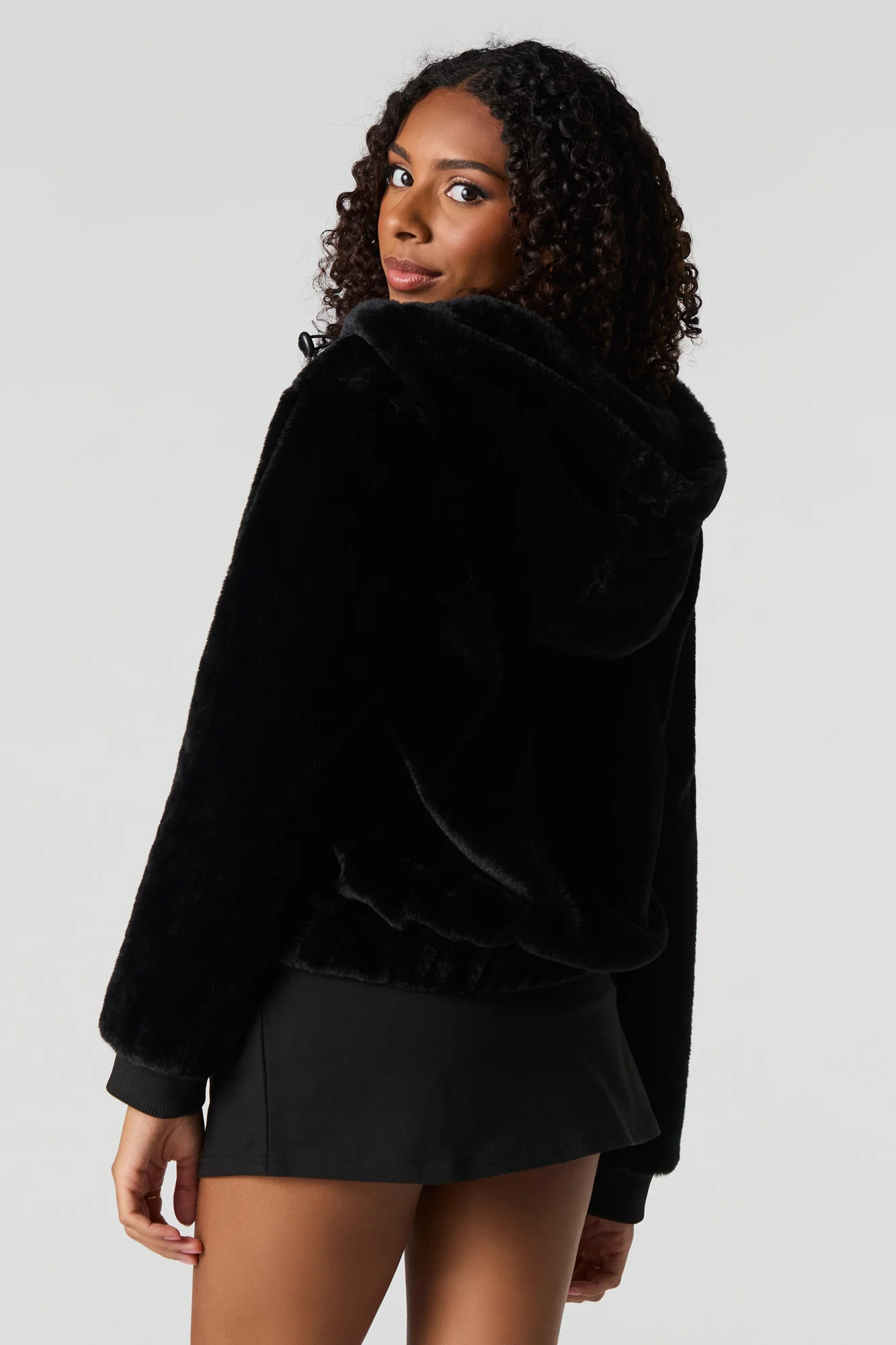 Faux Fur Zip-Up Jacket - Image 8