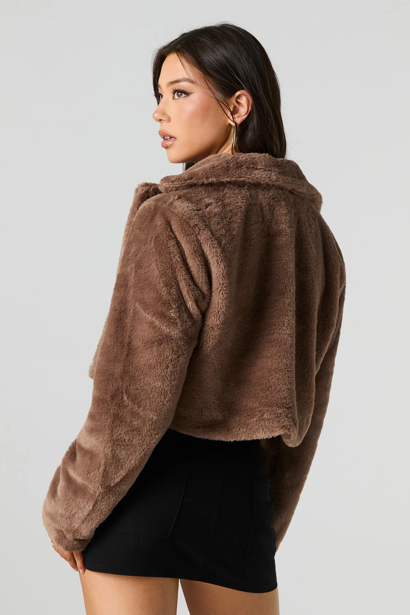 Faux Fur Cropped Jacket - Image 2
