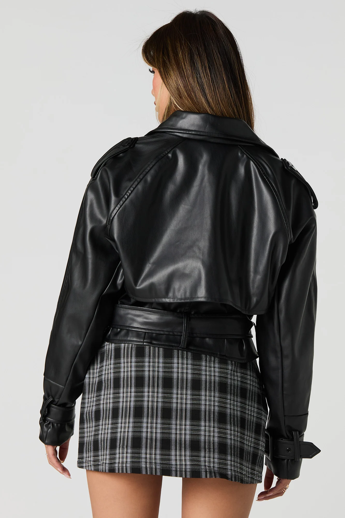 Blouson surdimensionné avec ceinture en similicuir - Image 2