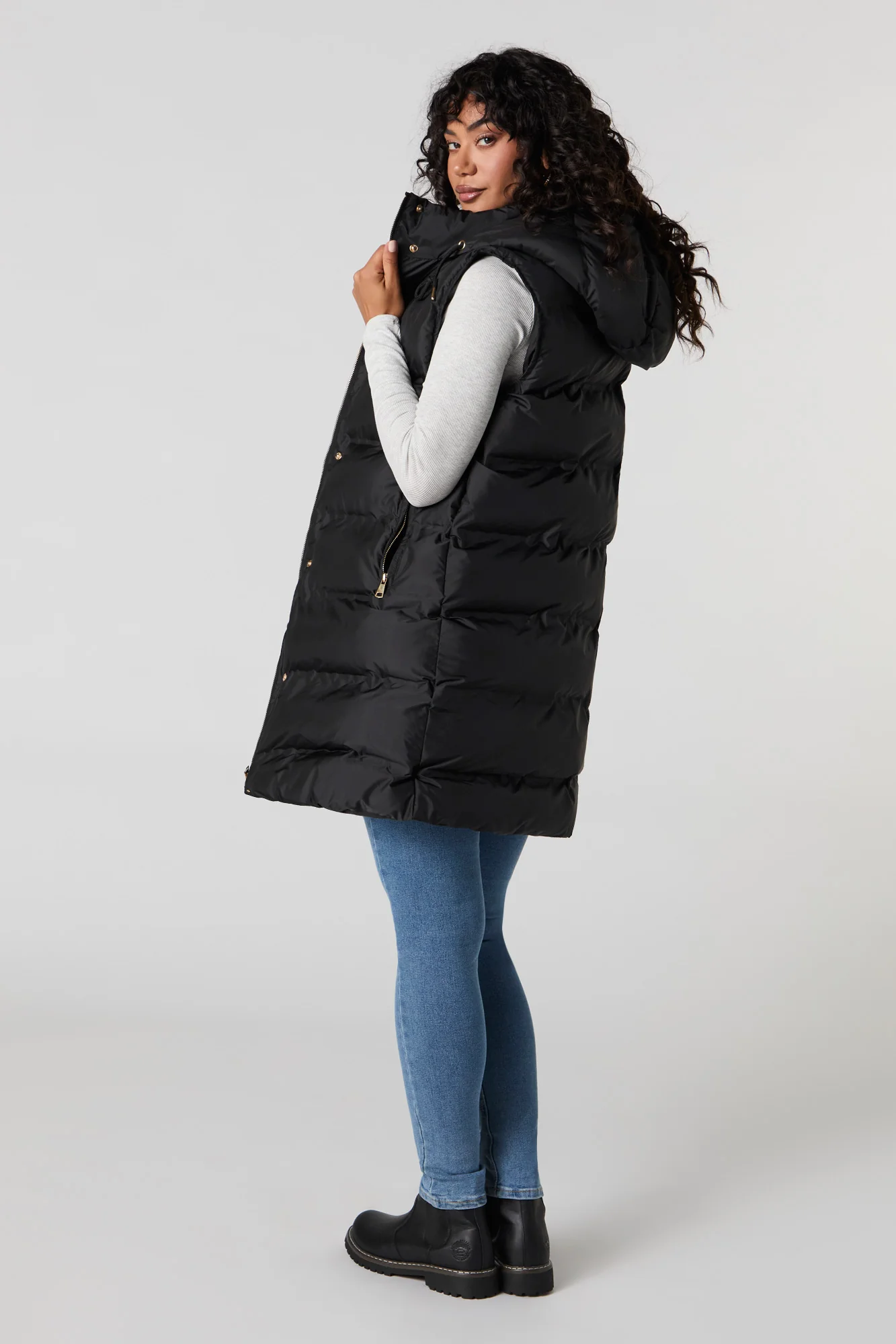 Veste bouffante longue à capuchon - Image 17