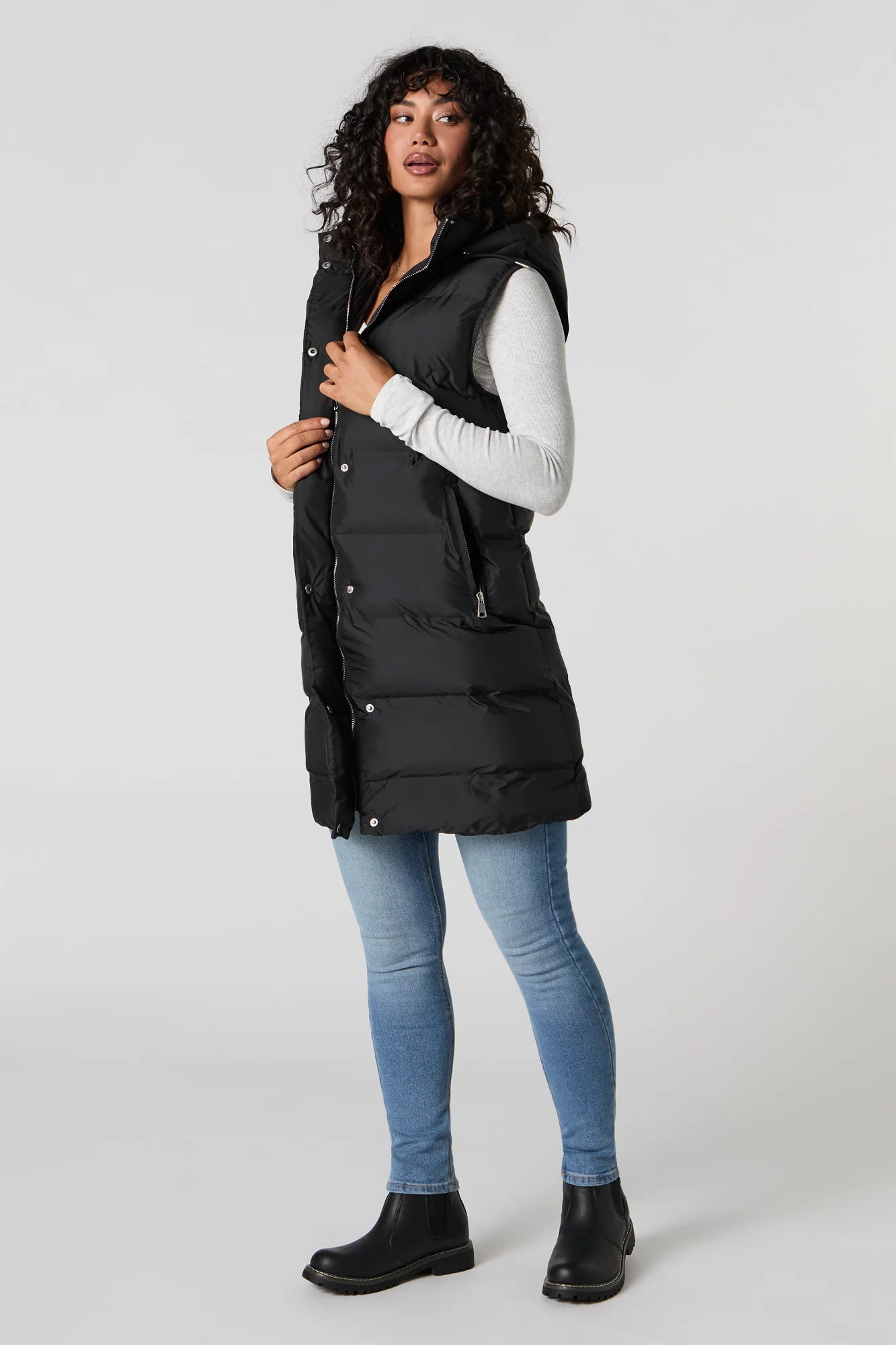 Veste bouffante longue à capuchon - Image 8