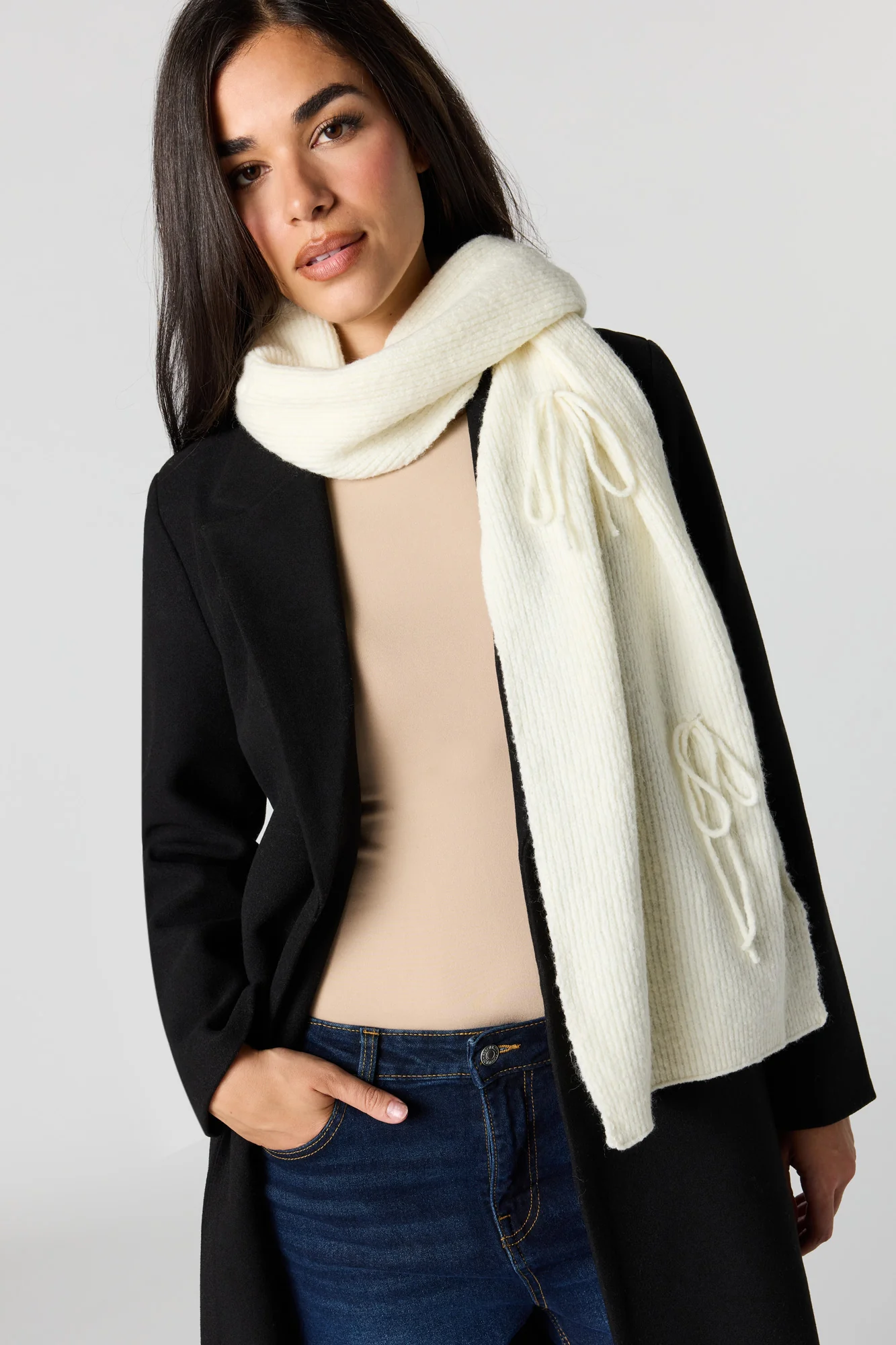 Ribbed Bow Scarf - Image 3