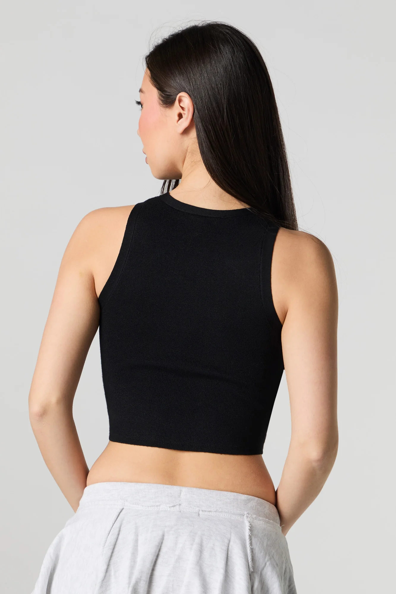 Embroidered Knit Cropped Tank - Image 5