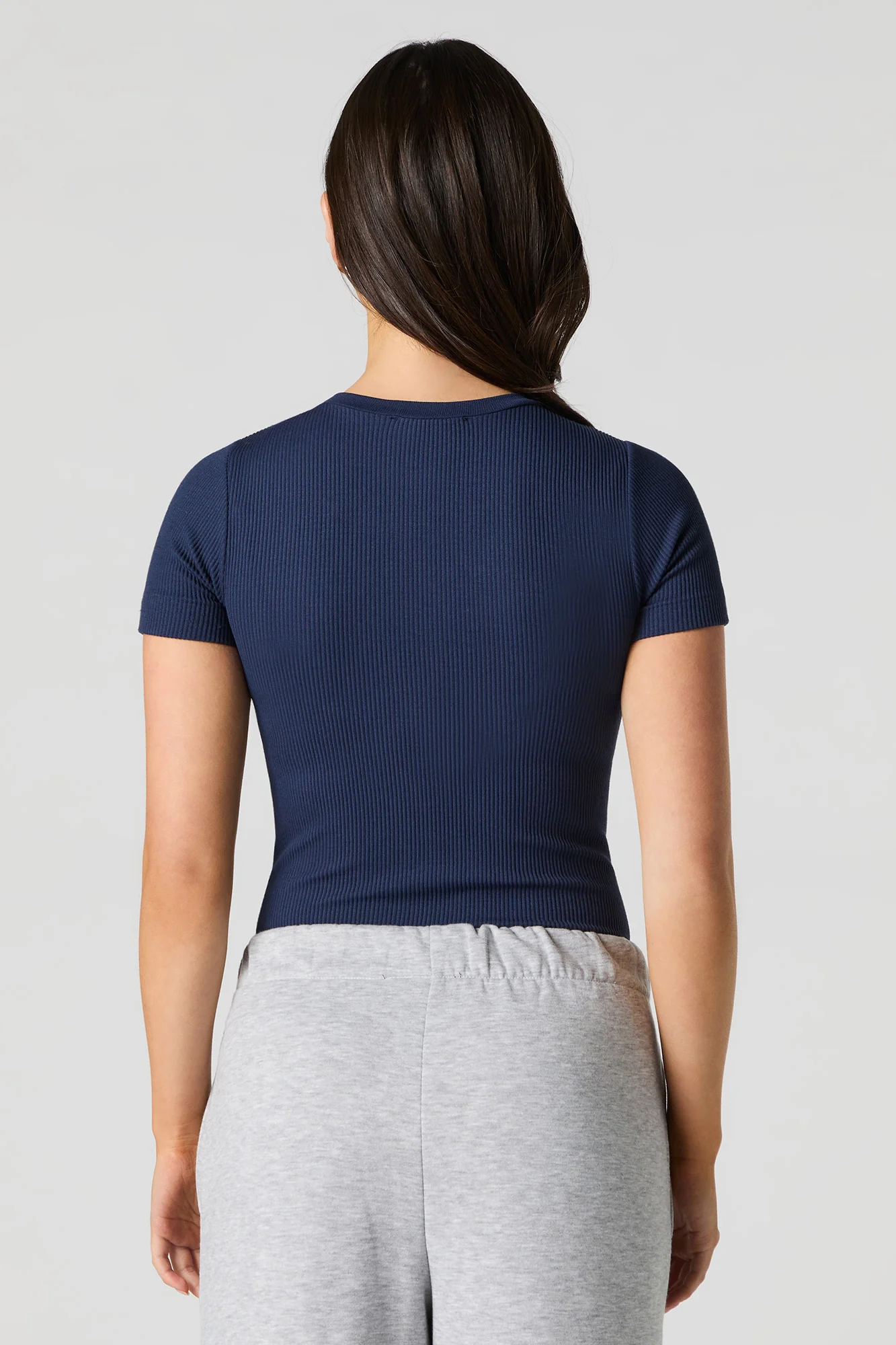 Maillot côtelé sans couture à manches courtes - Image 2