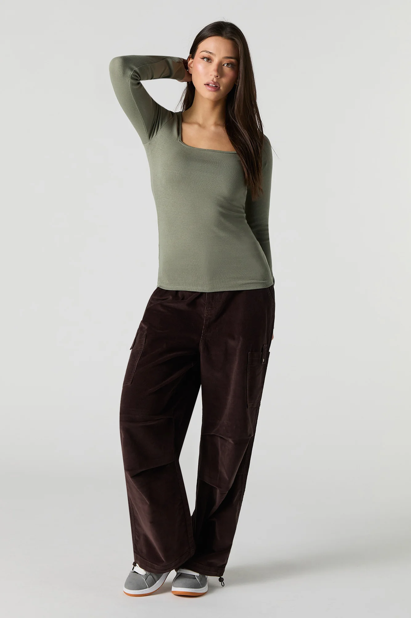 Square Neck Long Sleeve Top - Image 9
