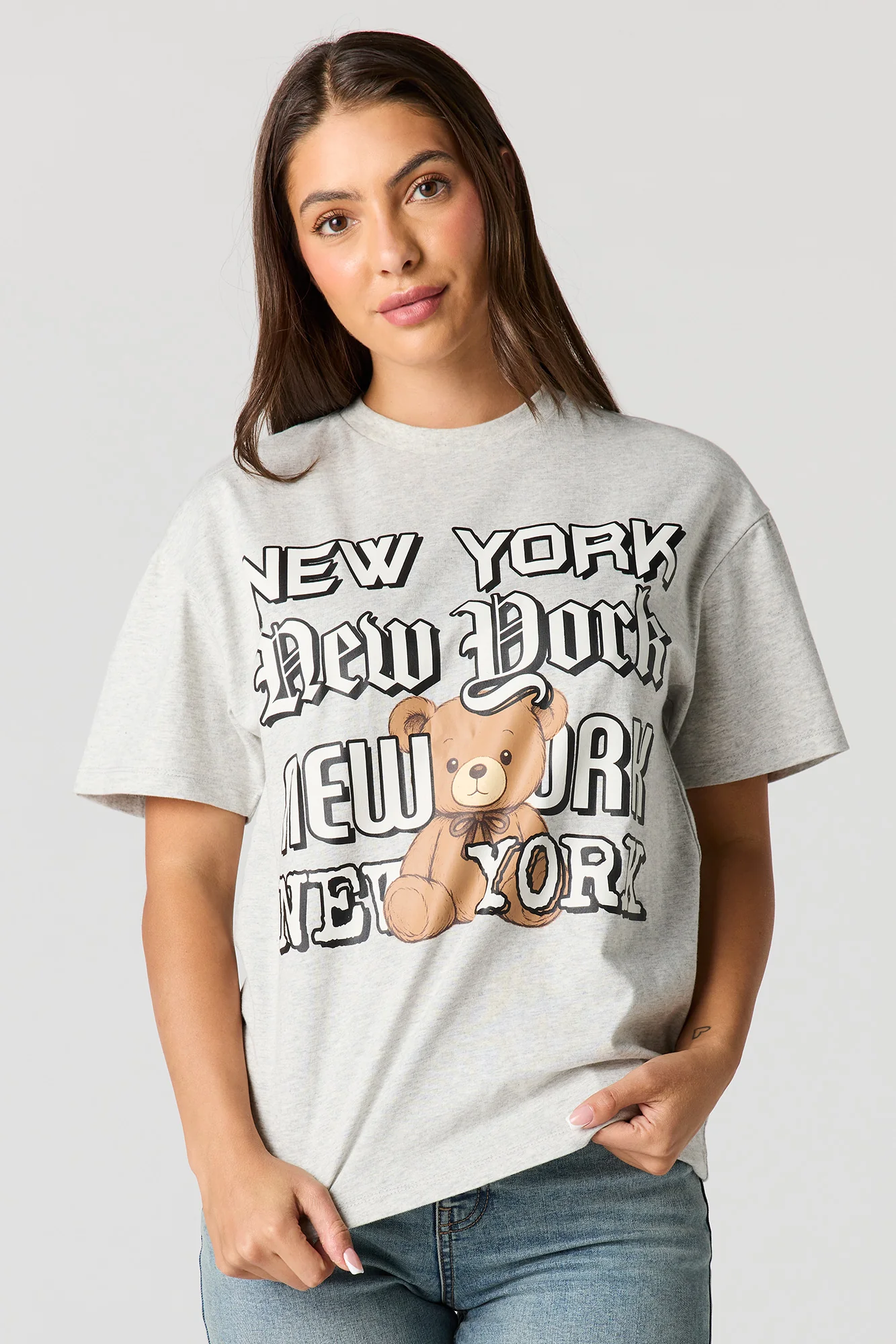 Luxe Heavy Cotton Teddy Graphic Boyfriend T-Shirt