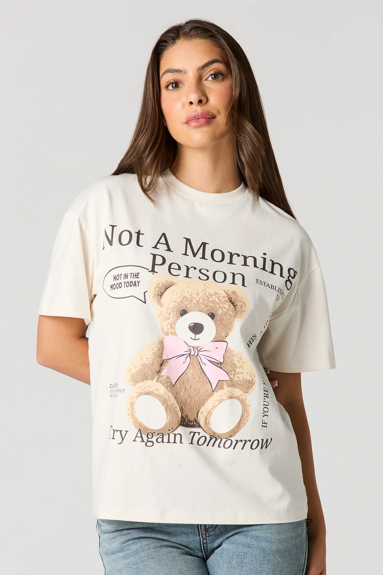 Luxe Heavy Cotton Teddy Graphic Boyfriend T-Shirt - Image 4