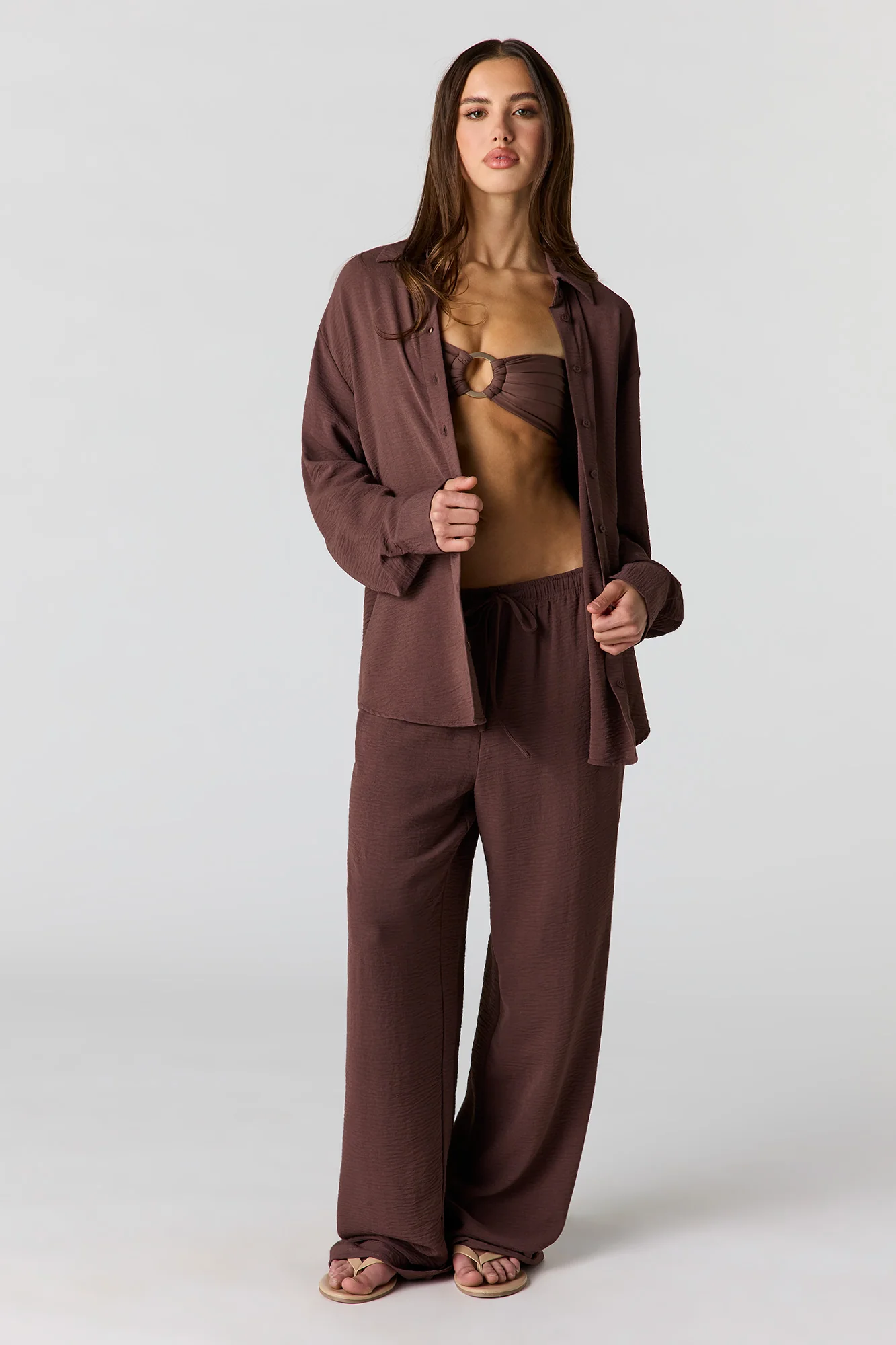 Flowy Oversized Button-Up Top - Image 9