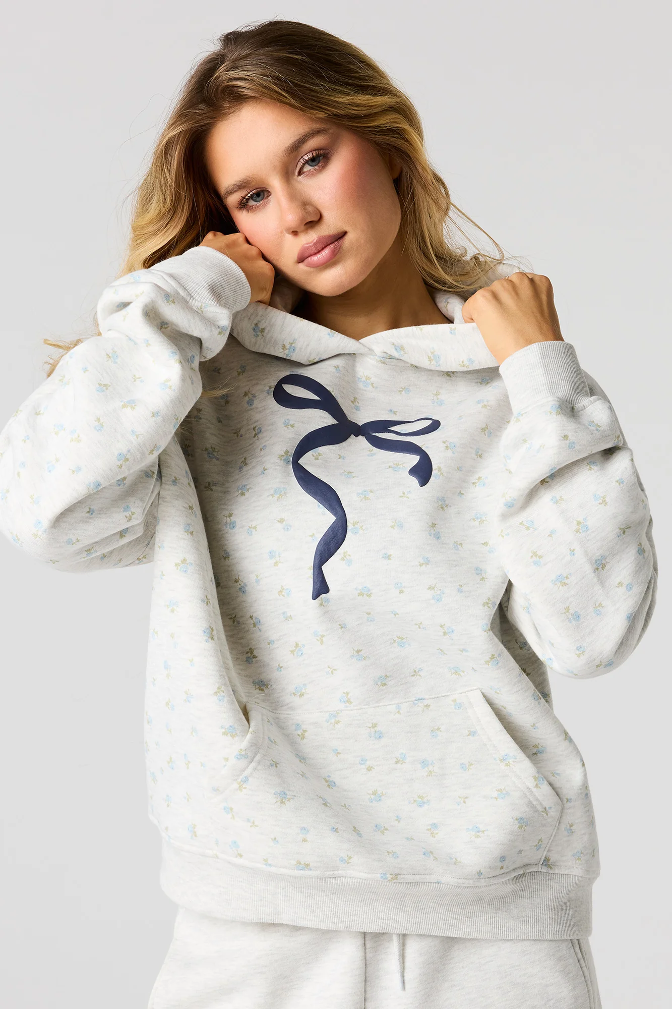 Spoiled Puff Print Boxy Fleece Hoodie - Image 2