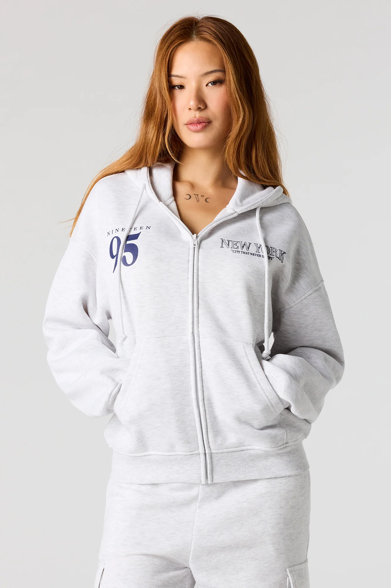 HD Print Boxy Zip-Up Hoodie - Image 2