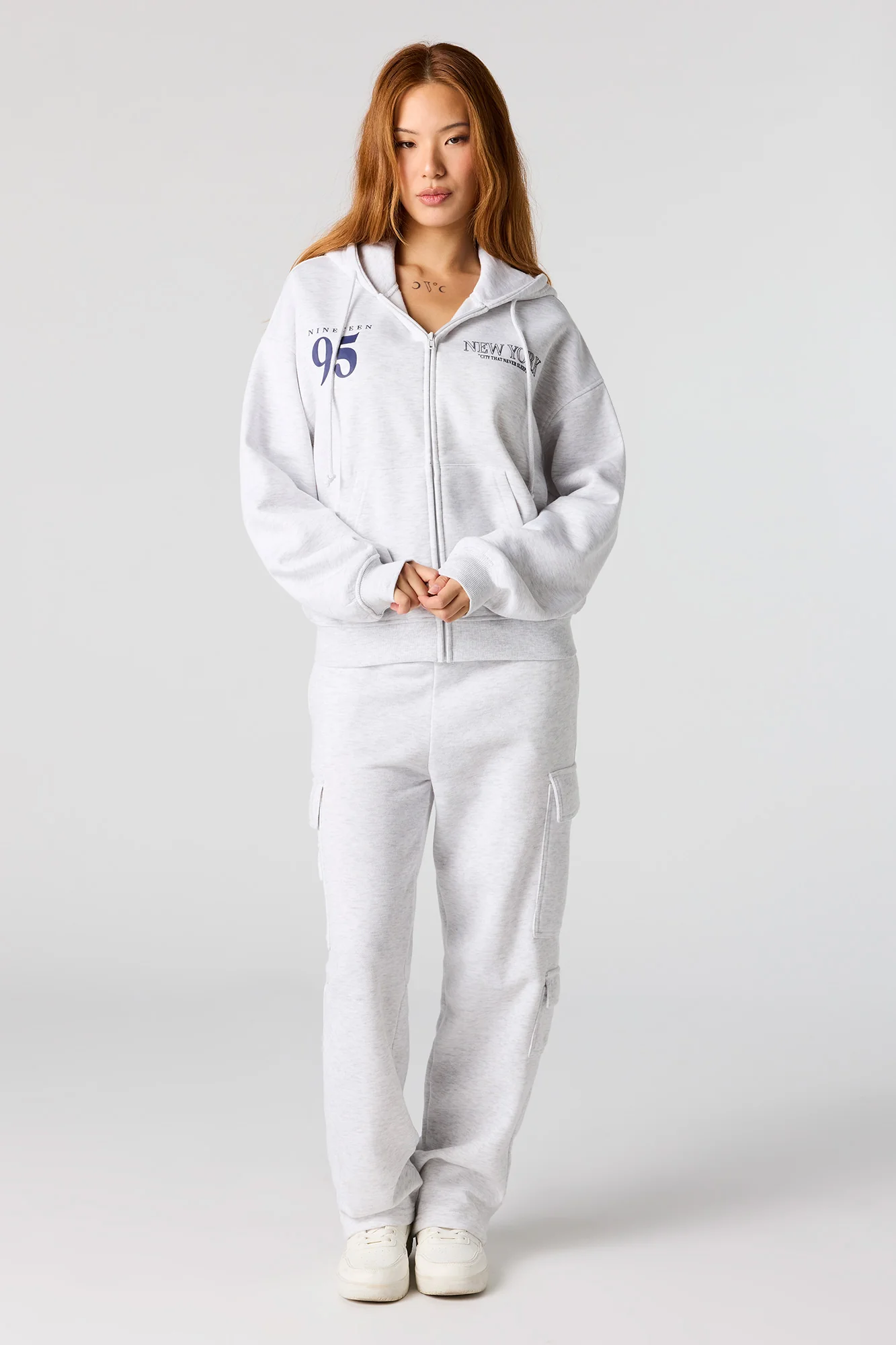 HD Print Boxy Zip-Up Hoodie - Image 3